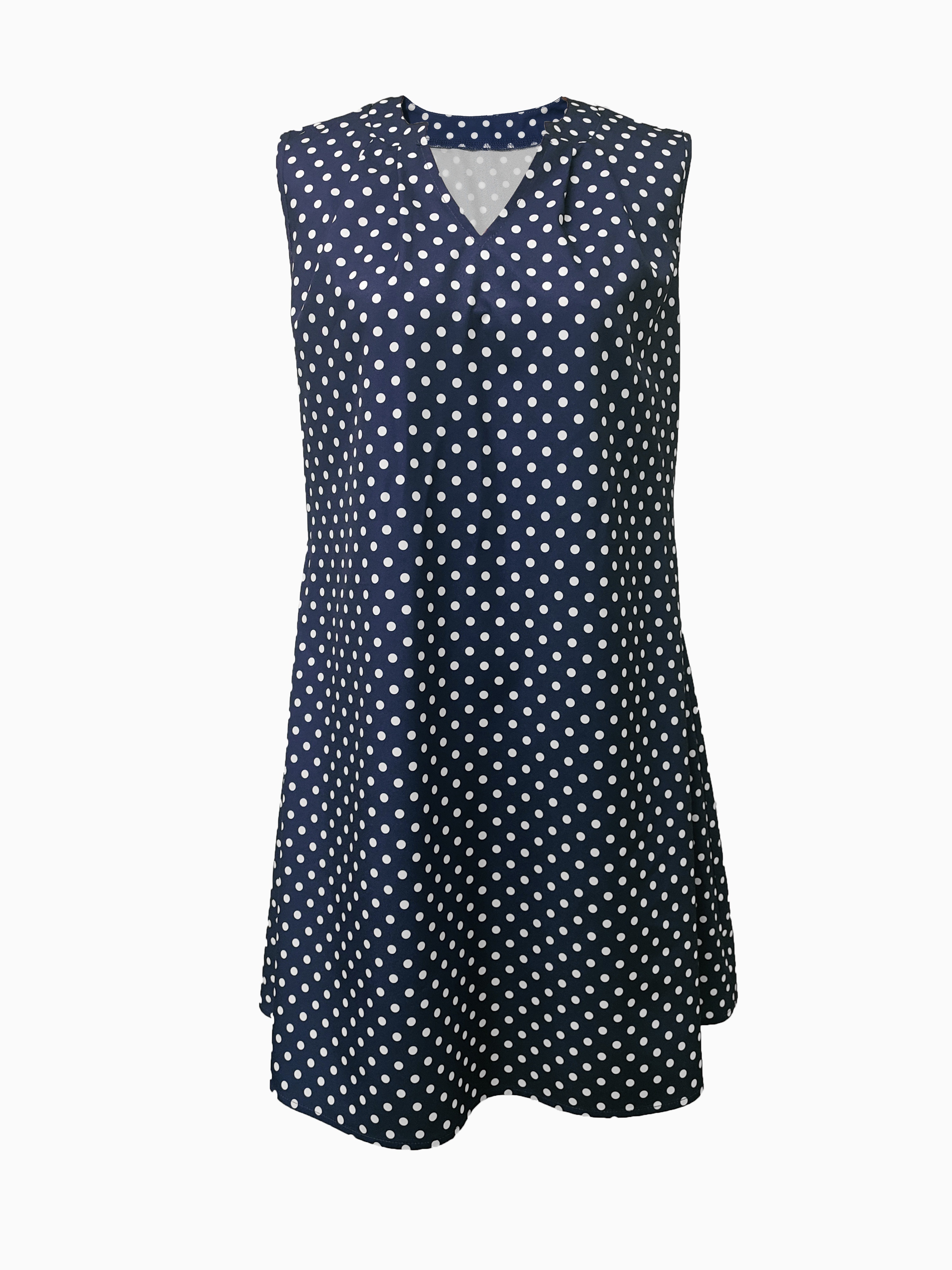 abstract ripple print dress casual v neck sleeveless dress womens clothing details 7