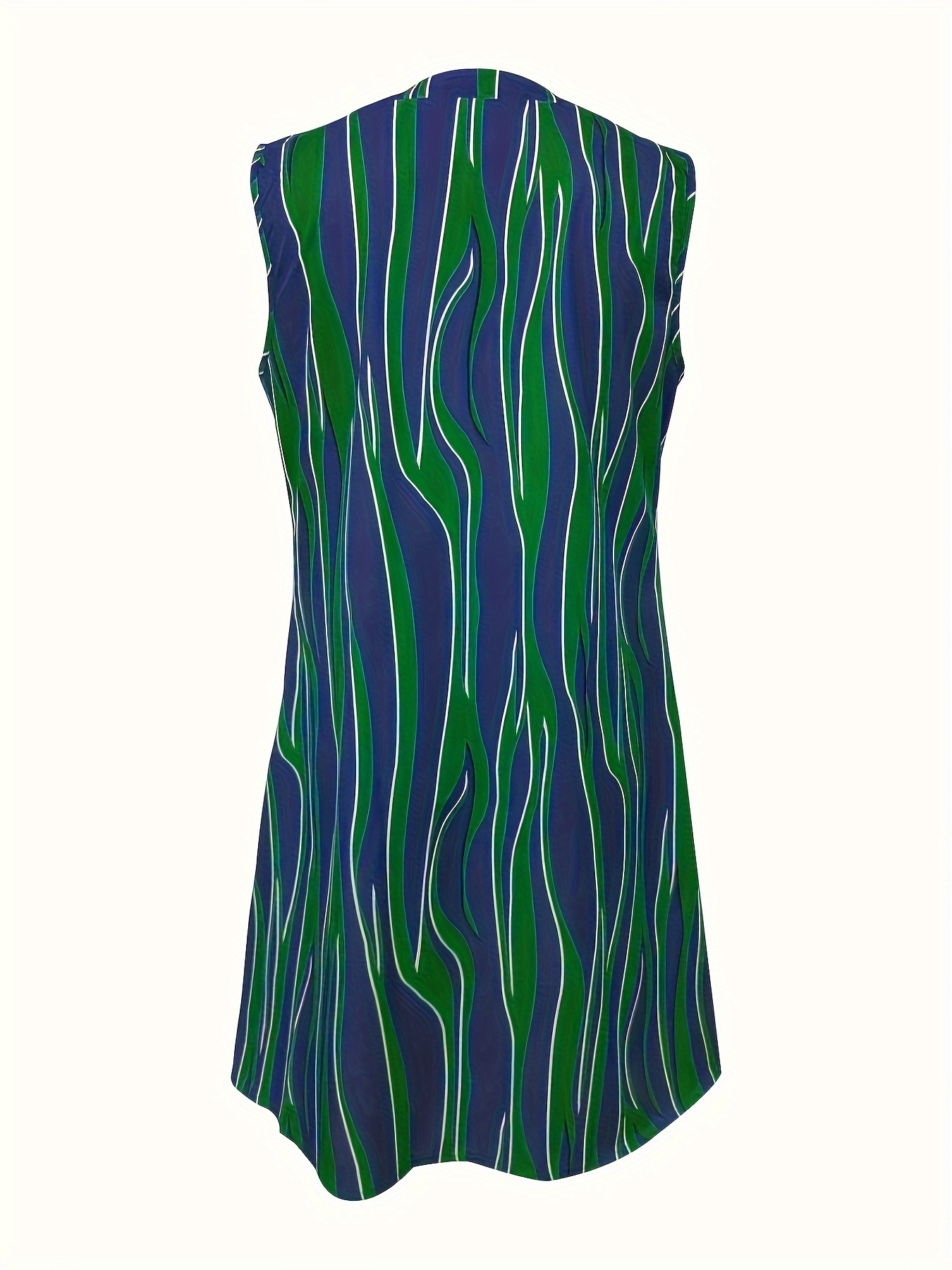 abstract ripple print dress casual v neck sleeveless dress womens clothing details 16