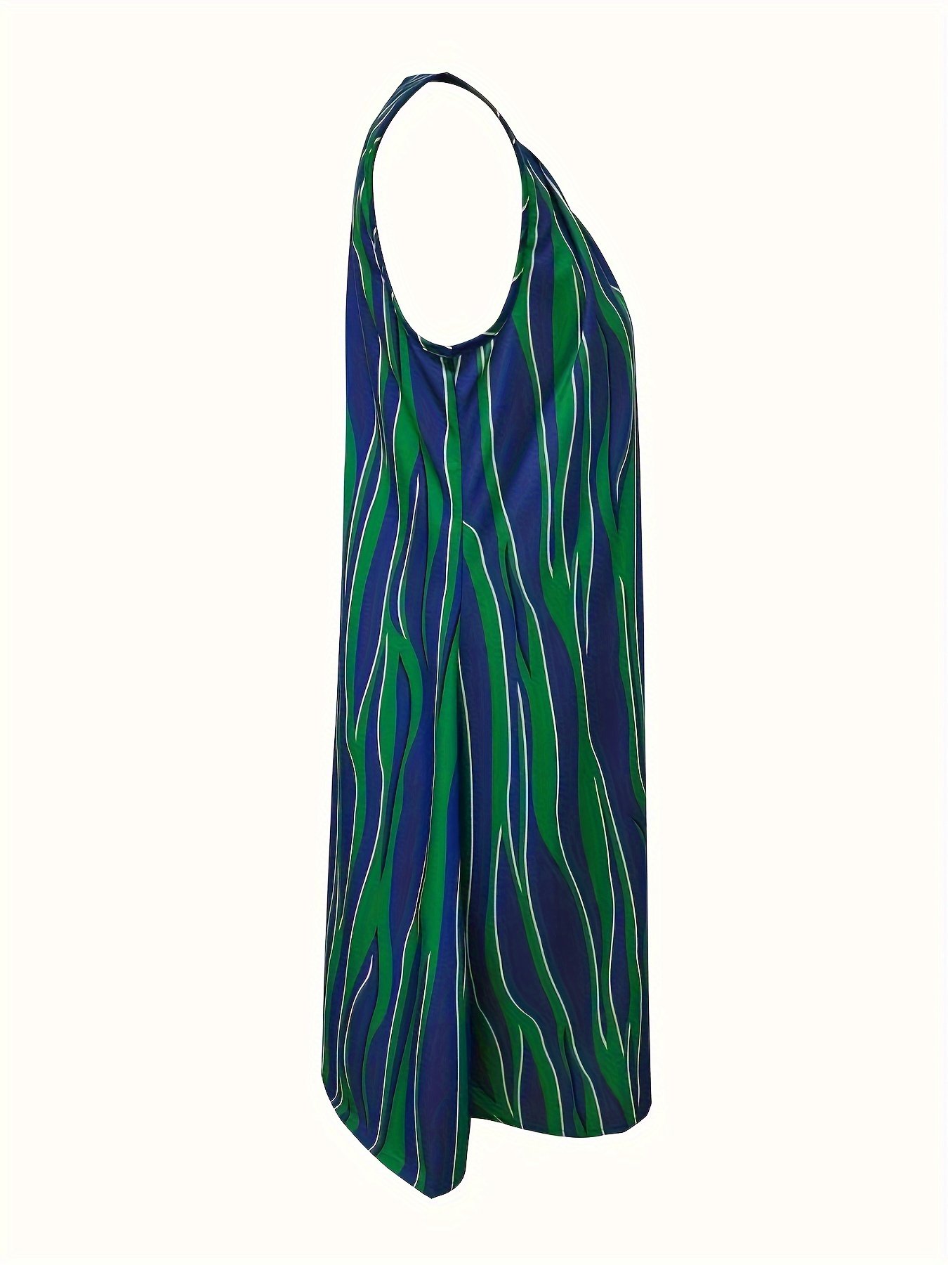 abstract ripple print dress casual v neck sleeveless dress womens clothing details 18