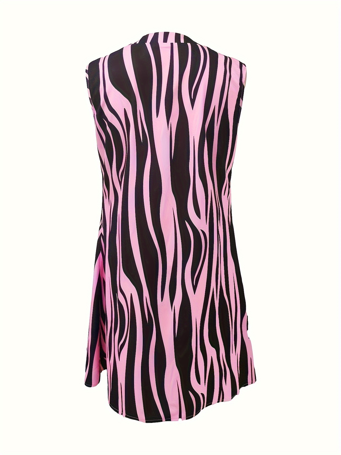 abstract ripple print dress casual v neck sleeveless dress womens clothing details 21