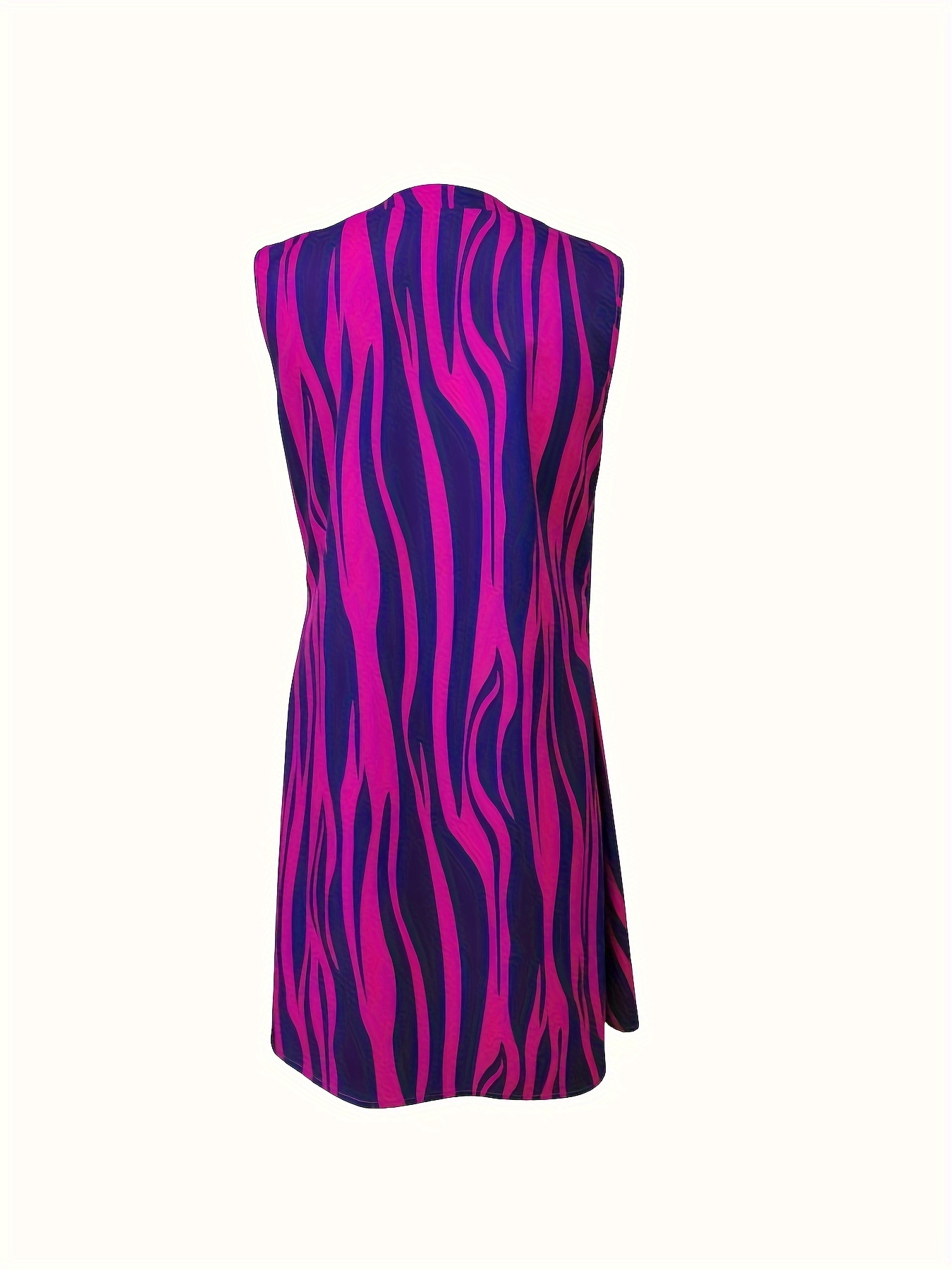 abstract ripple print dress casual v neck sleeveless dress womens clothing details 26