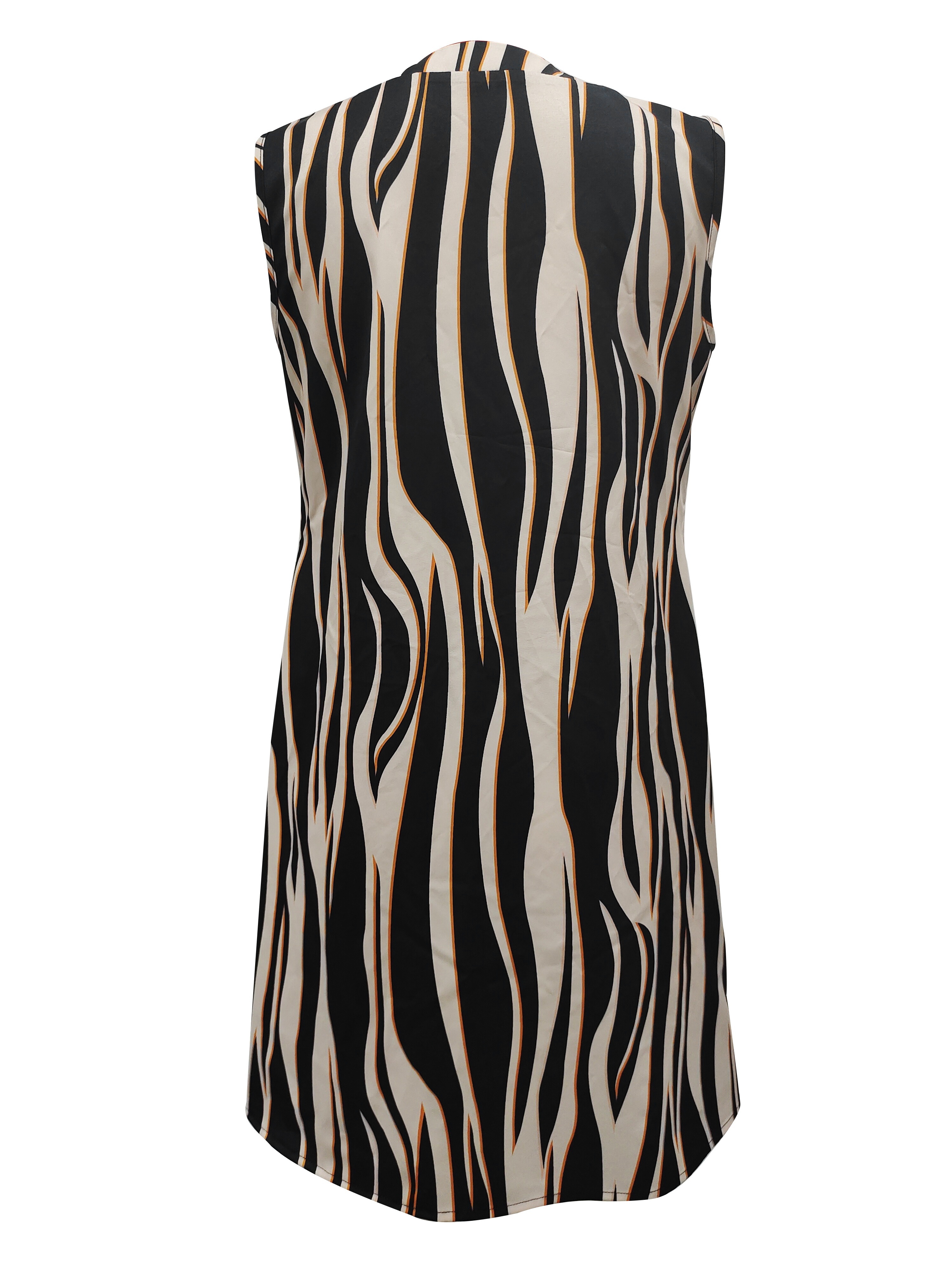 abstract ripple print dress casual v neck sleeveless dress womens clothing details 36