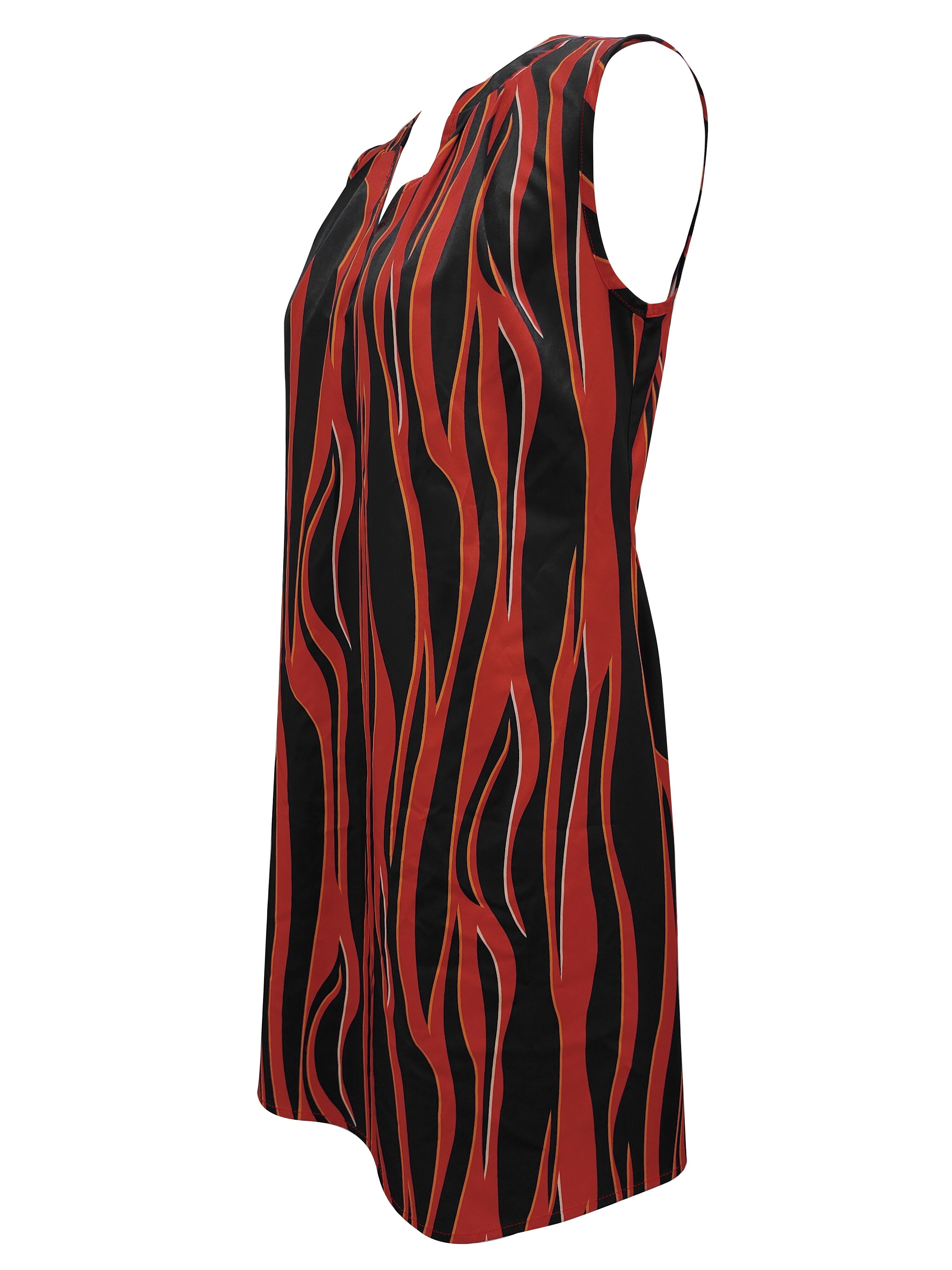 abstract ripple print dress casual v neck sleeveless dress womens clothing details 43