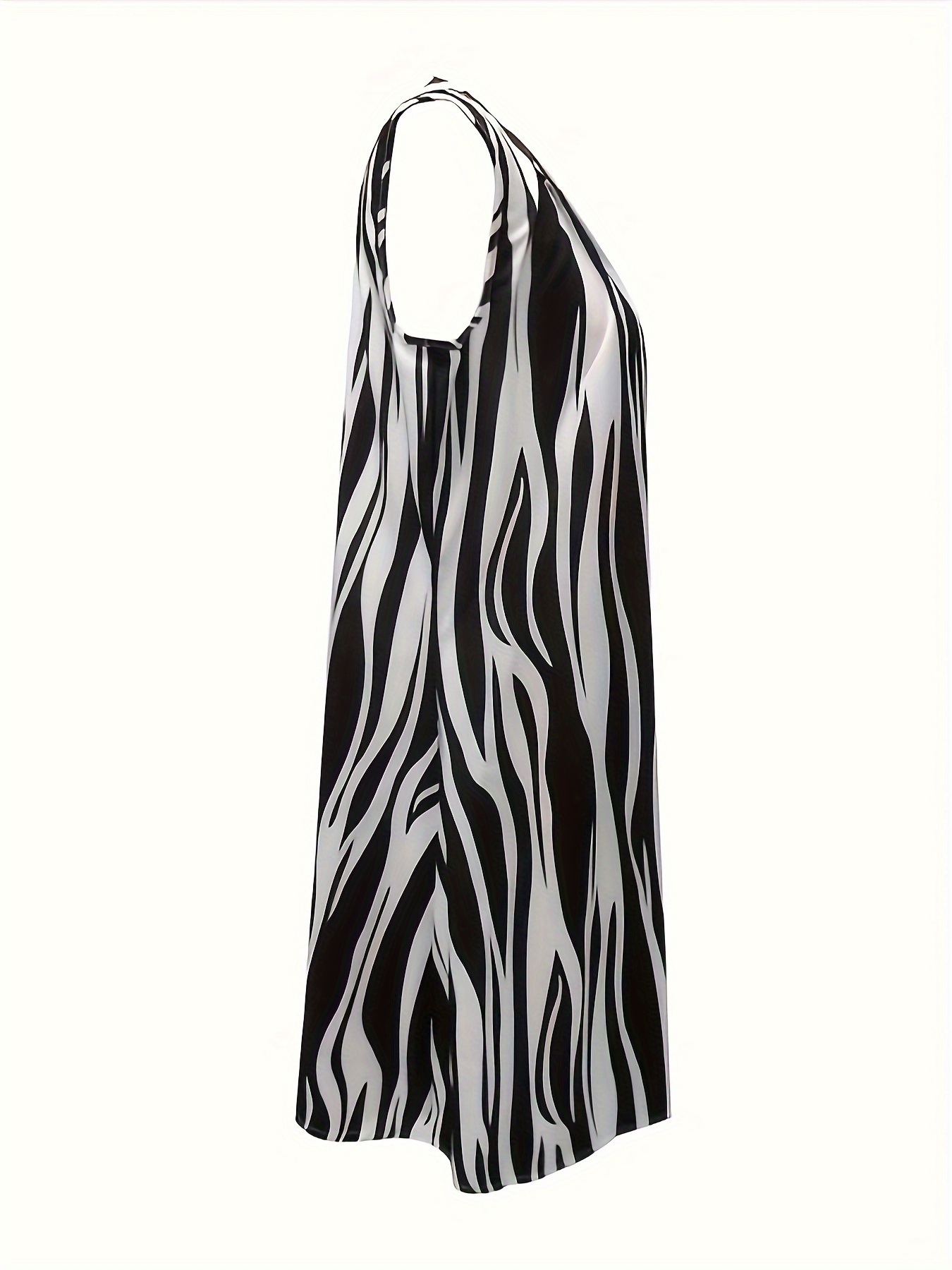 abstract ripple print dress casual v neck sleeveless dress womens clothing details 48