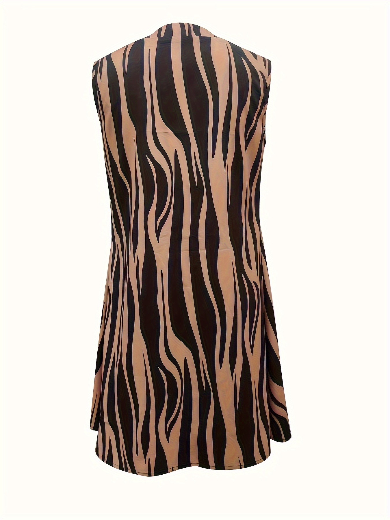 abstract ripple print dress casual v neck sleeveless dress womens clothing details 51
