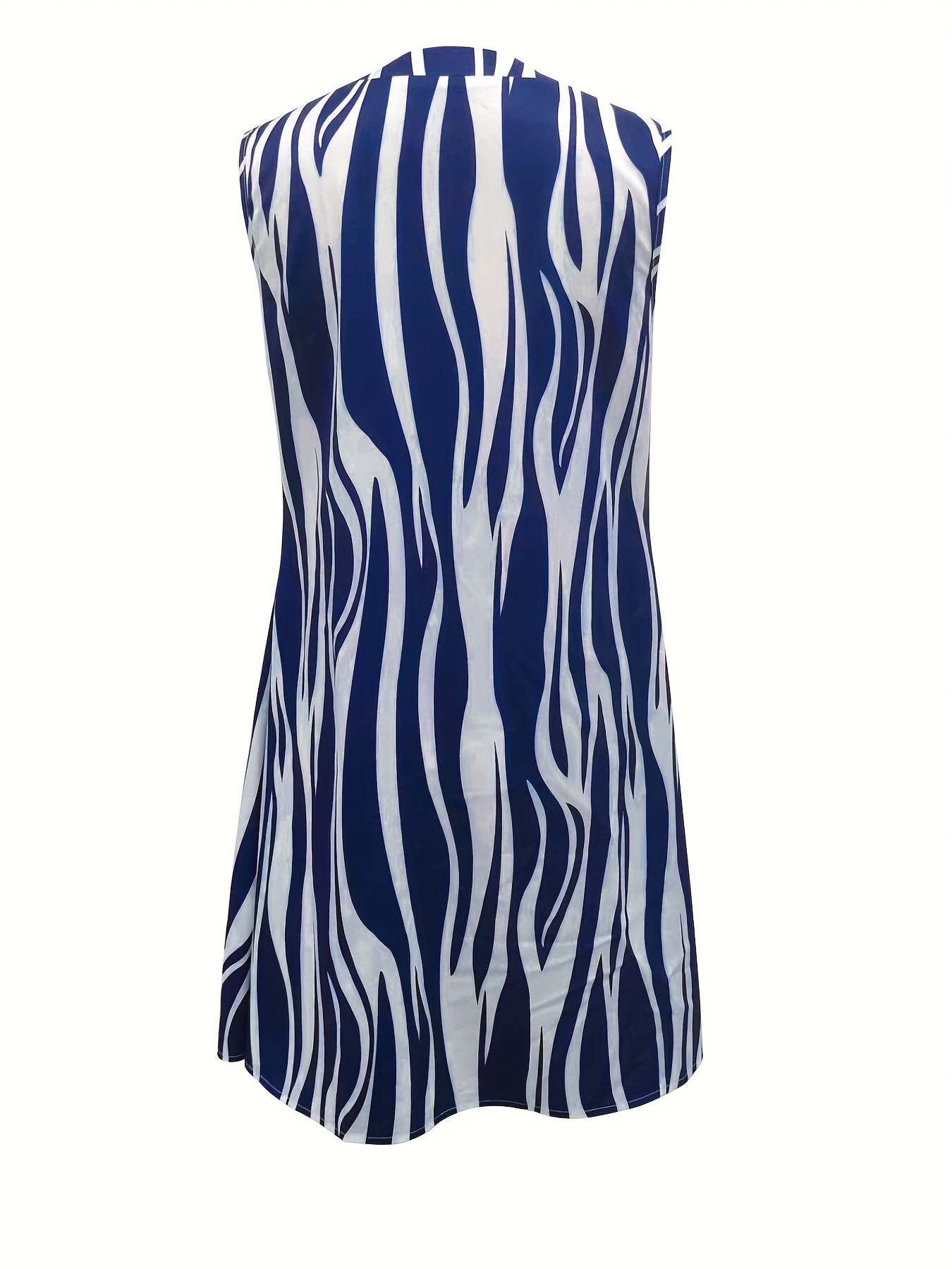 abstract ripple print dress casual v neck sleeveless dress womens clothing details 55