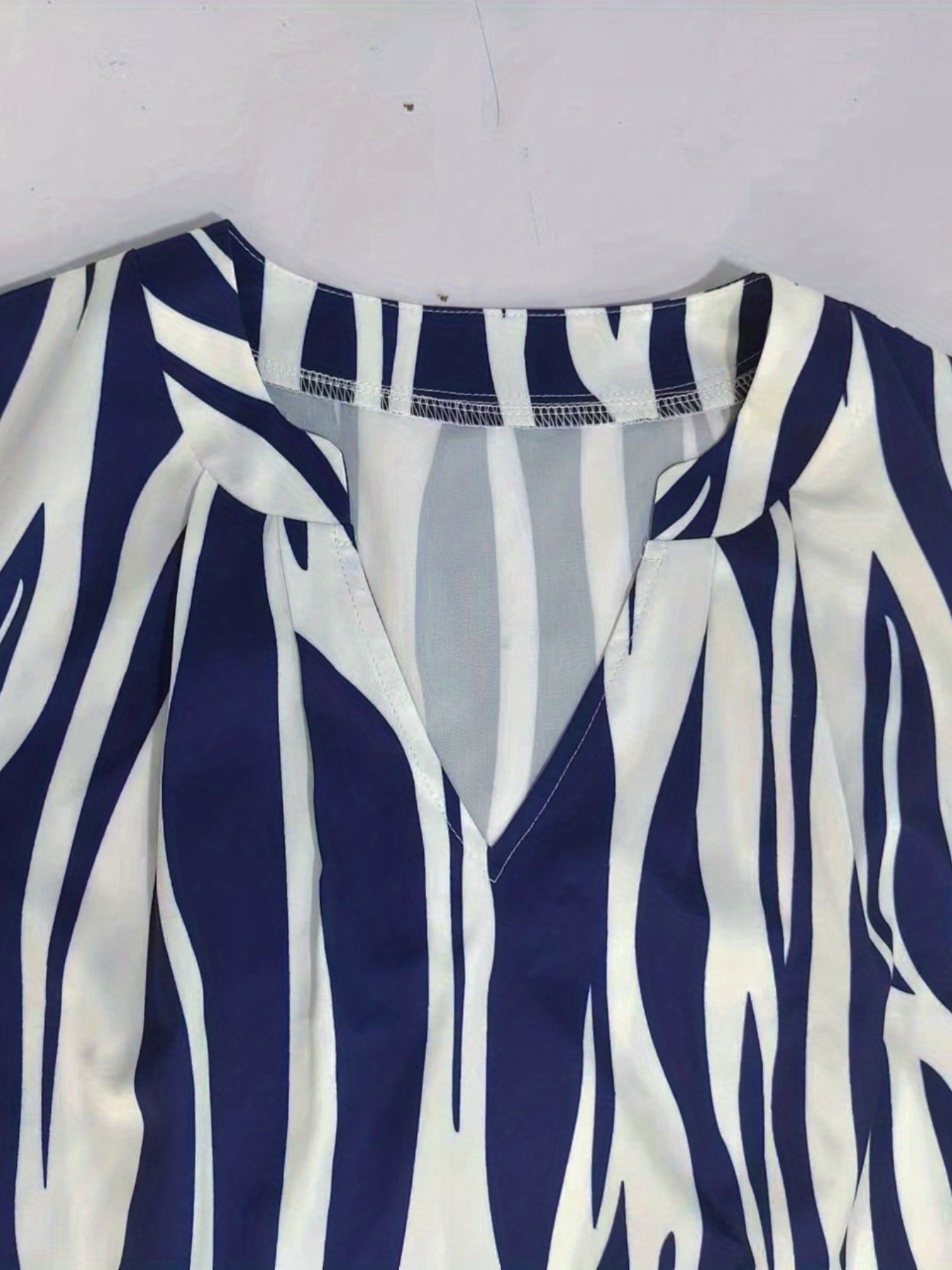 abstract ripple print dress casual v neck sleeveless dress womens clothing details 58