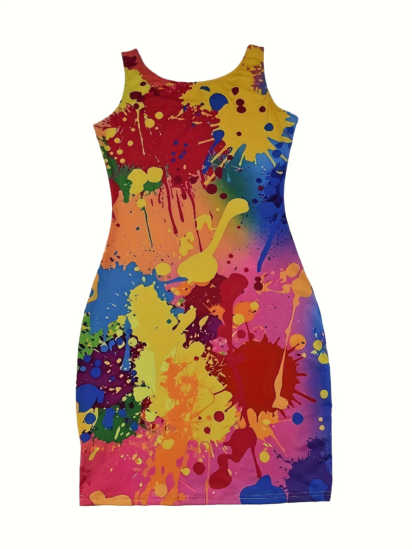 graffiti print bodycon tank dress club wear sleeveless midi dress womens clothing details 0