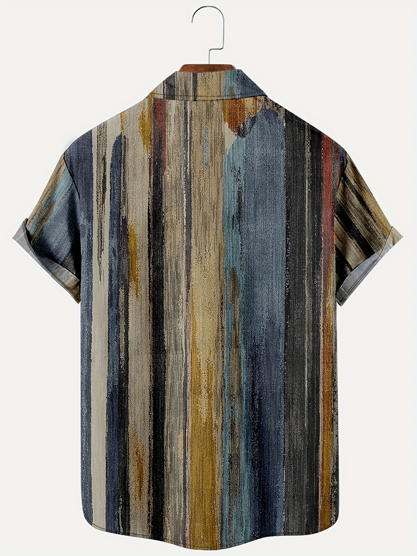vintage style stripe print mens casual short sleeve shirt mens shirt for summer vacation resort tops for men gift for men details 10