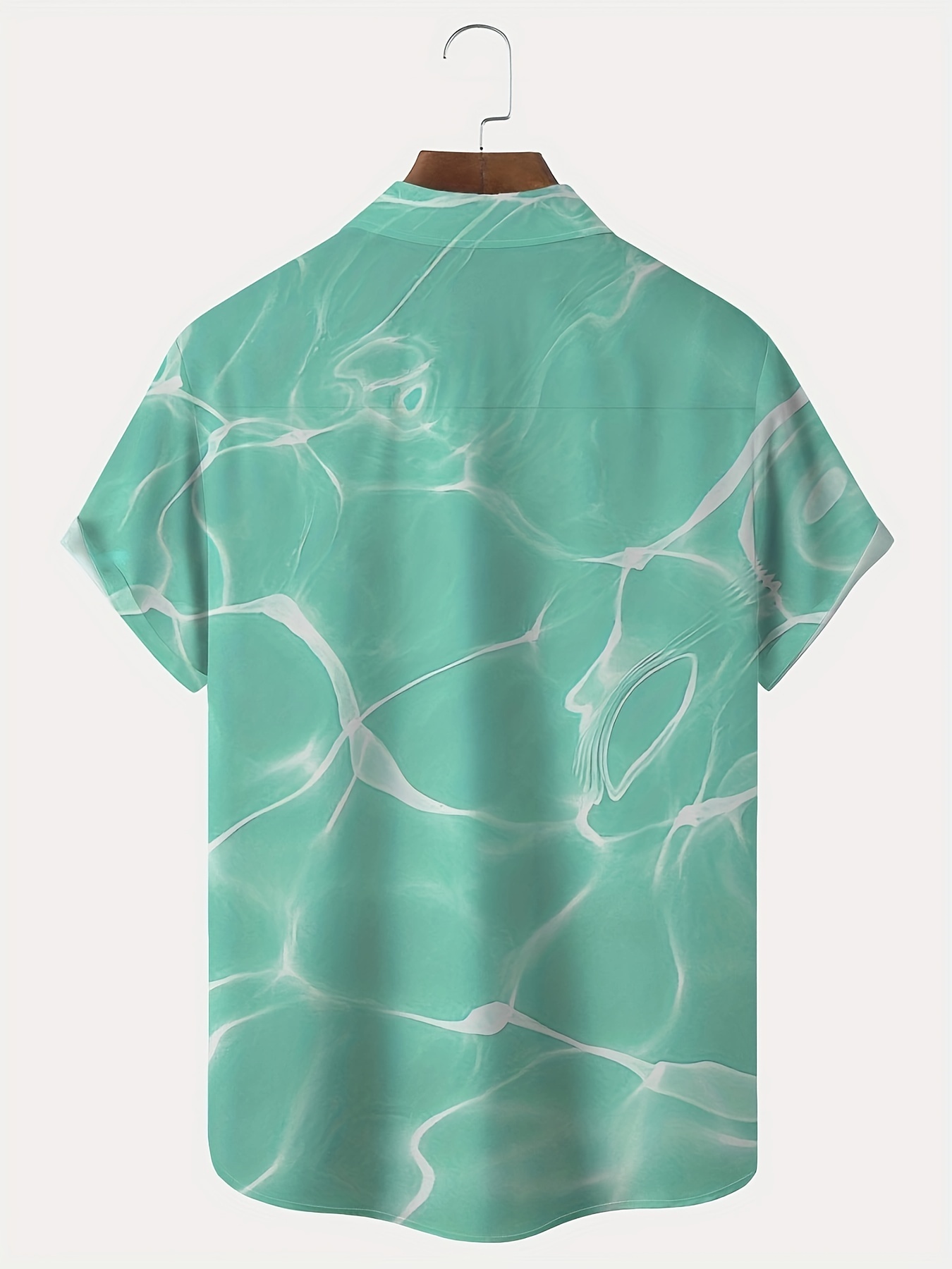hawaiian water ripple print mens casual short sleeve shirt mens shirt for summer vacation resort tops for men gift for men details 2