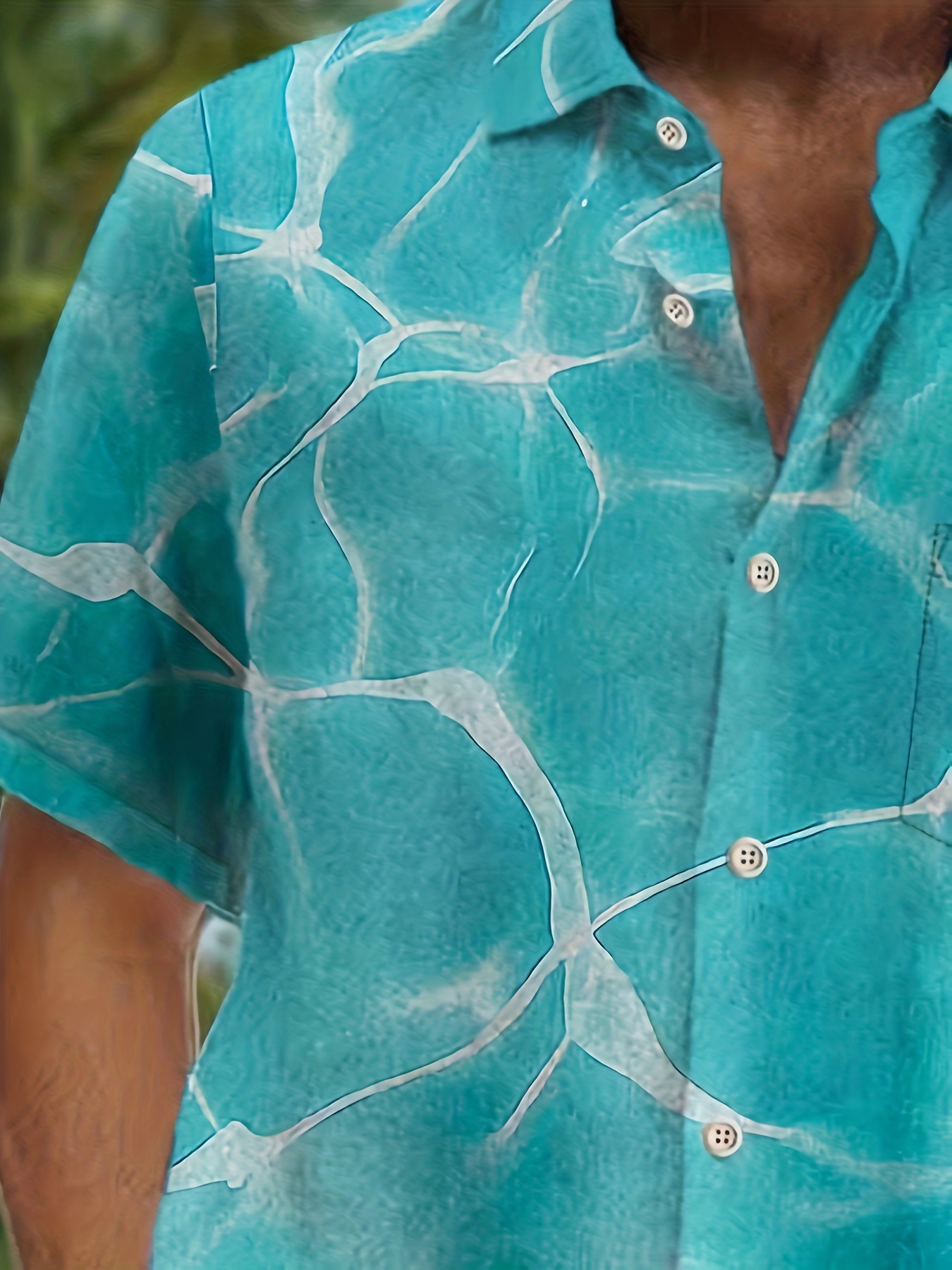 hawaiian water ripple print mens casual short sleeve shirt mens shirt for summer vacation resort tops for men gift for men details 17