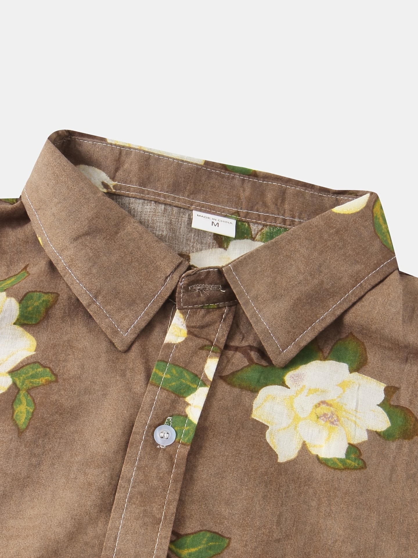 mens casual slim short sleeve shirts with flower for summer details 36