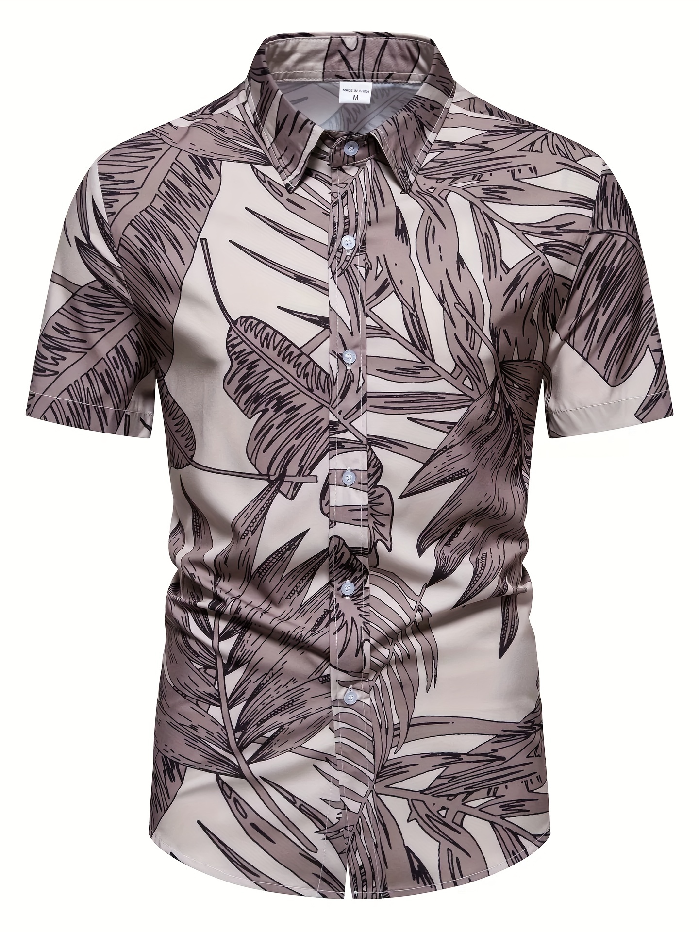 mens casual slim short sleeve shirts with flower for summer details 58