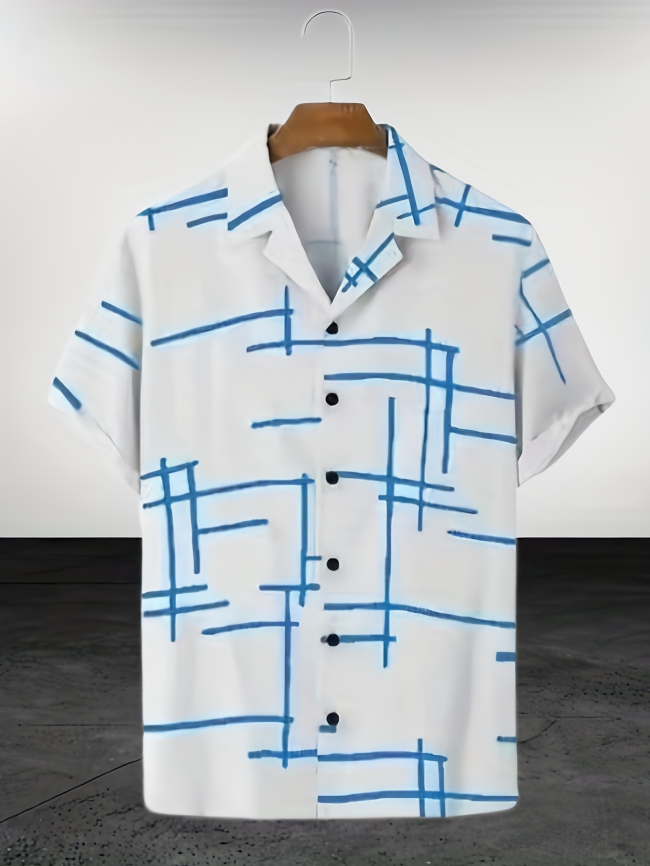 trendy stripe print mens casual short sleeve hawaiian shirt mens shirt for summer vacation resort tops for men details 1
