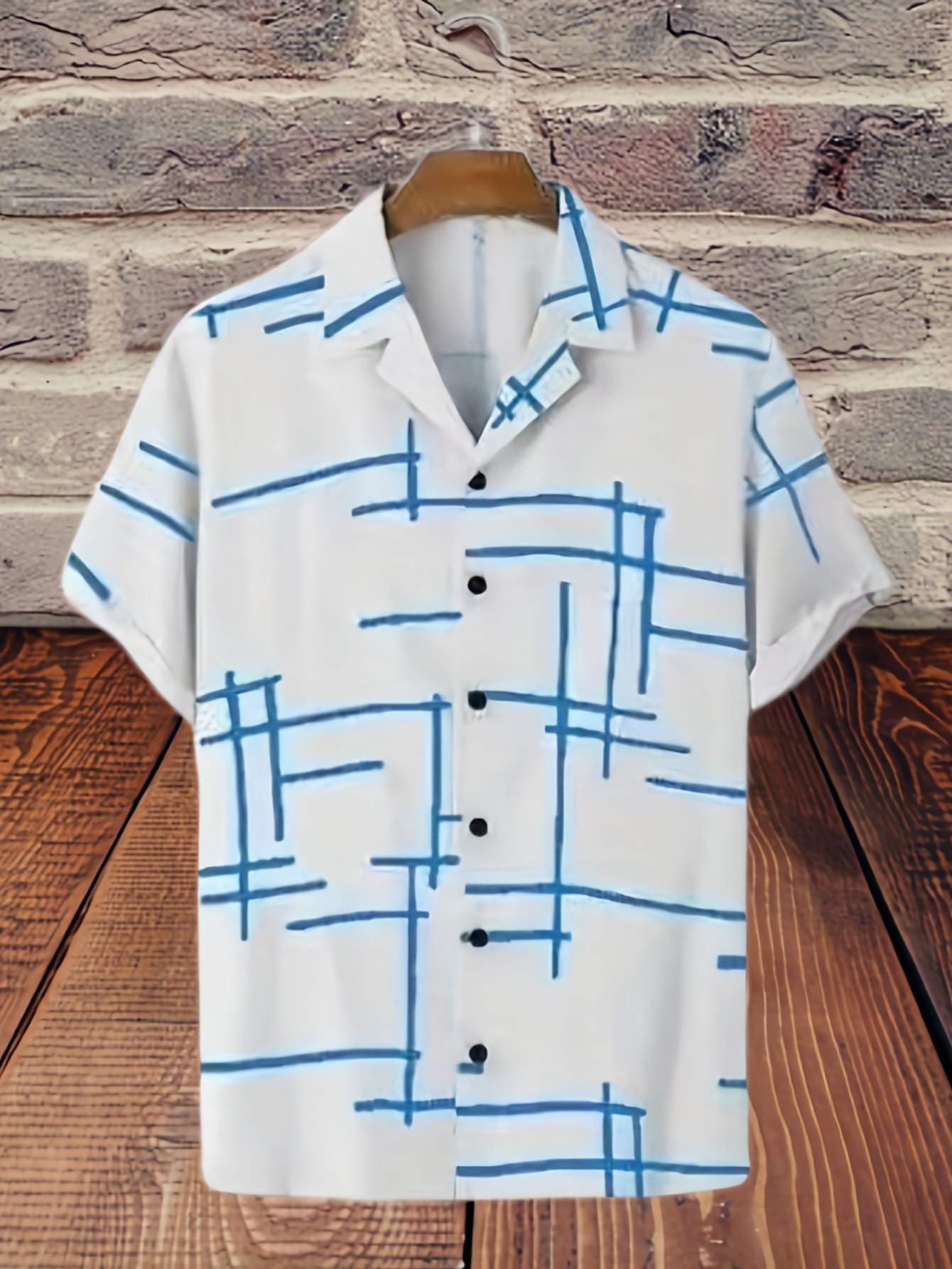 trendy stripe print mens casual short sleeve hawaiian shirt mens shirt for summer vacation resort tops for men details 2