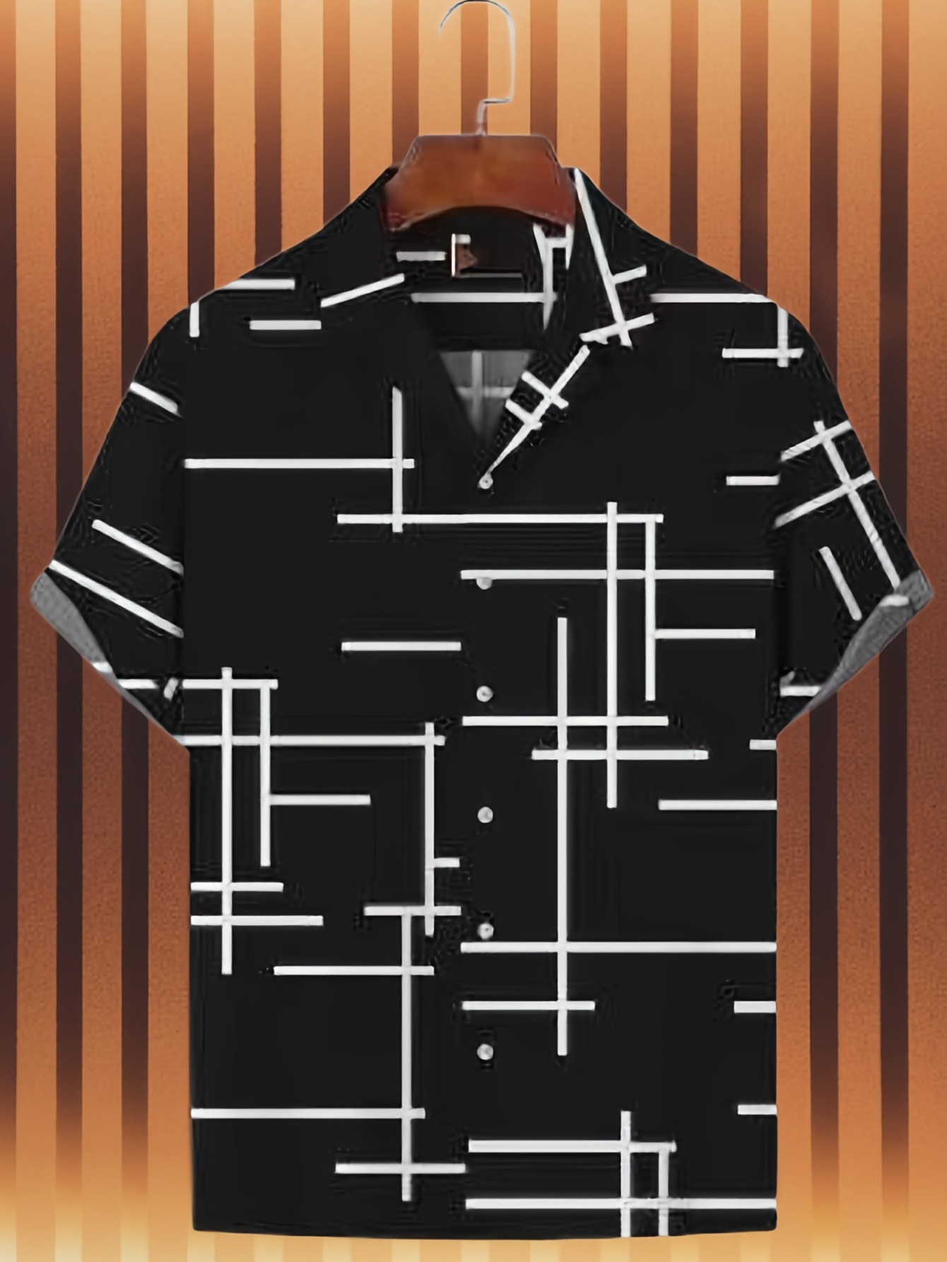 trendy stripe print mens casual short sleeve hawaiian shirt mens shirt for summer vacation resort tops for men details 8