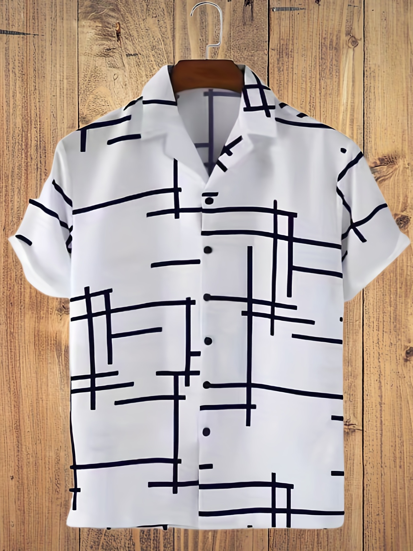 trendy stripe print mens casual short sleeve hawaiian shirt mens shirt for summer vacation resort tops for men details 38