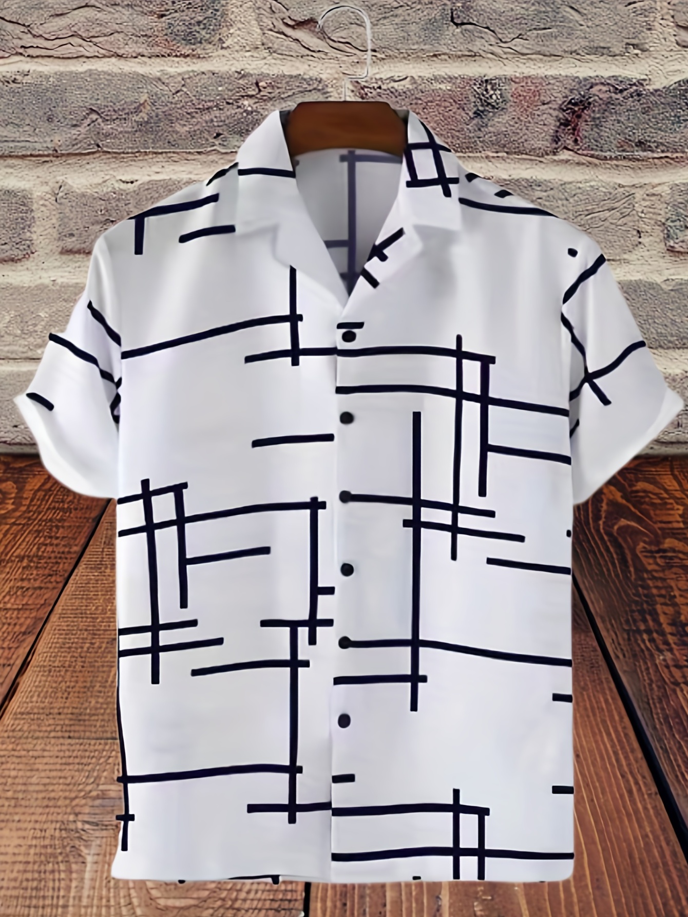 trendy stripe print mens casual short sleeve hawaiian shirt mens shirt for summer vacation resort tops for men details 39