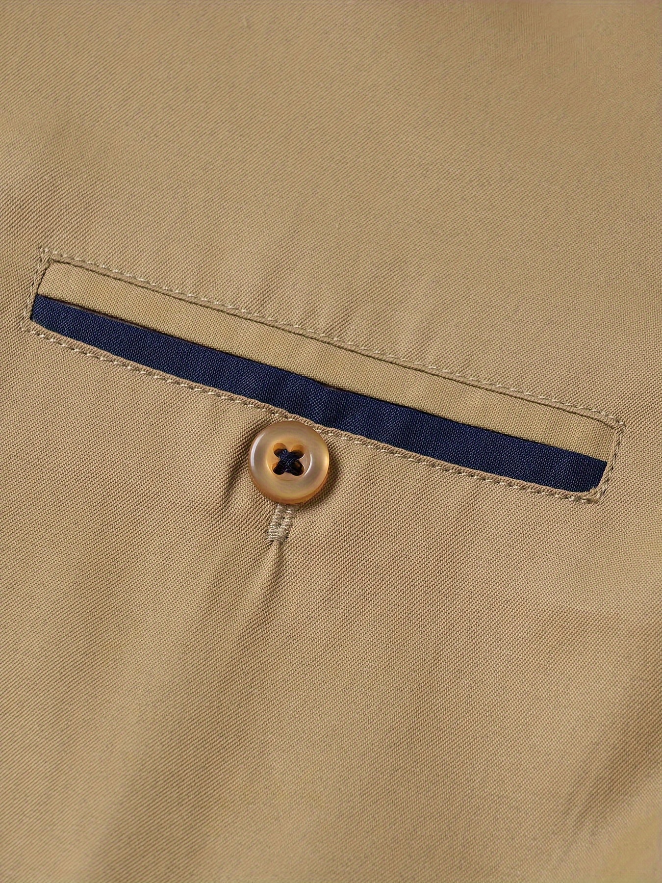 elegant color block mens slim fit long sleeve button up shirt with fake chest pocket spring fall mens formal dress shirt details 4