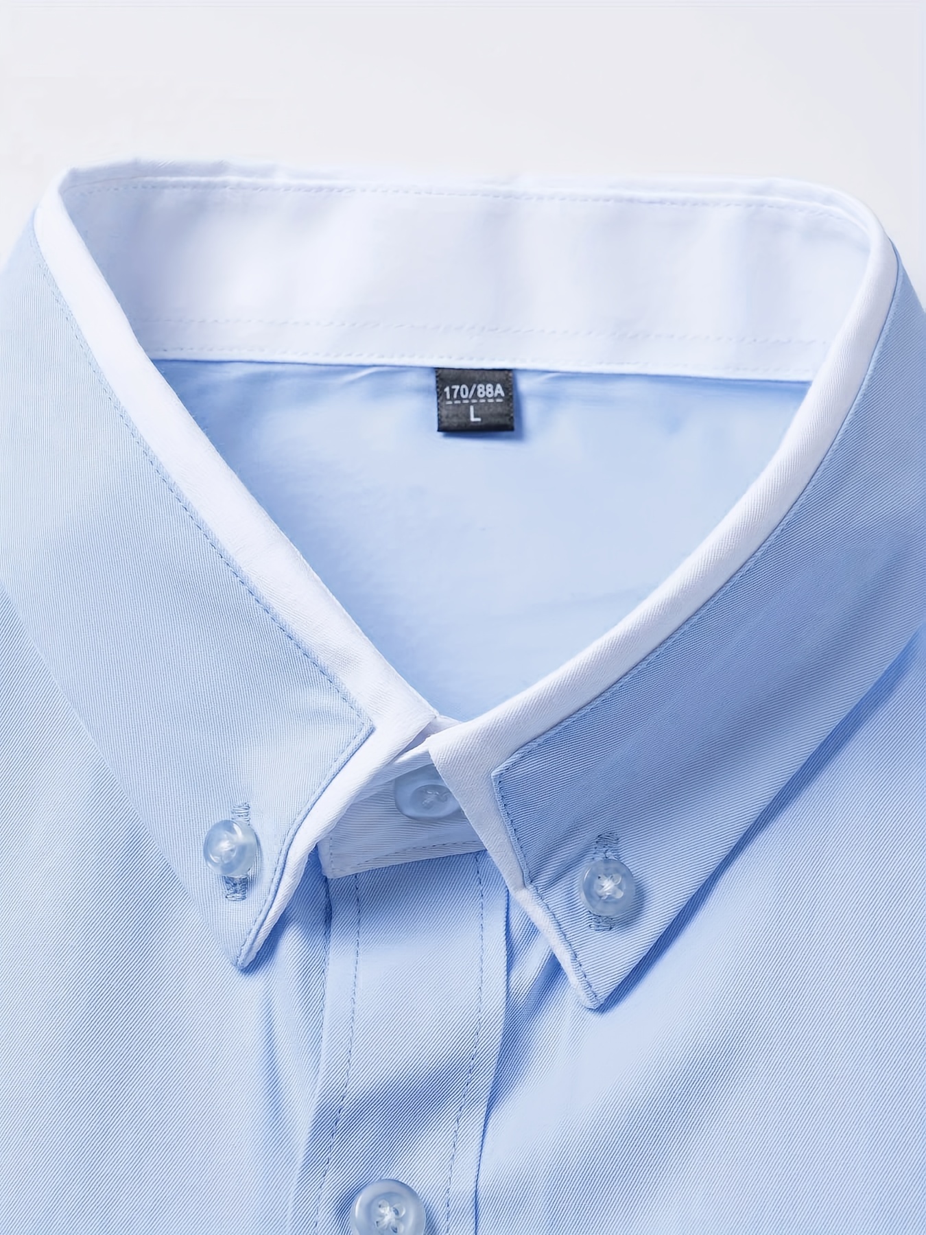 elegant color block mens slim fit long sleeve button up shirt with fake chest pocket spring fall mens formal dress shirt details 23