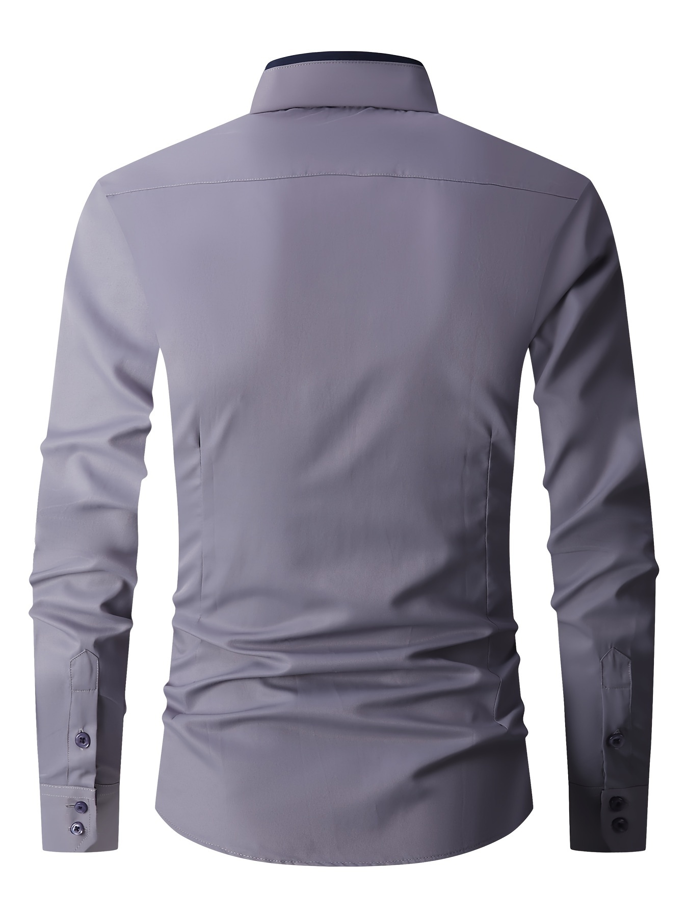 elegant color block mens slim fit long sleeve button up shirt with fake chest pocket spring fall mens formal dress shirt details 26