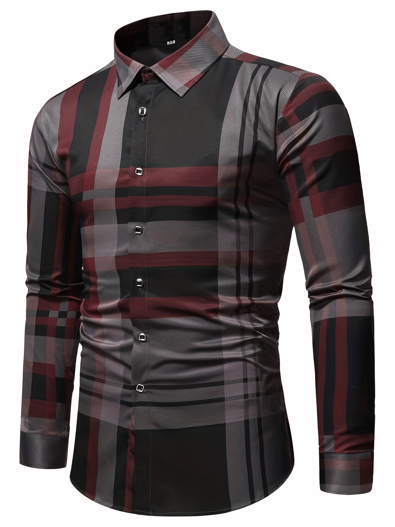 mens semi formal non stretch long sleeve turndown collar shirt male clothes for spring and summer details 12