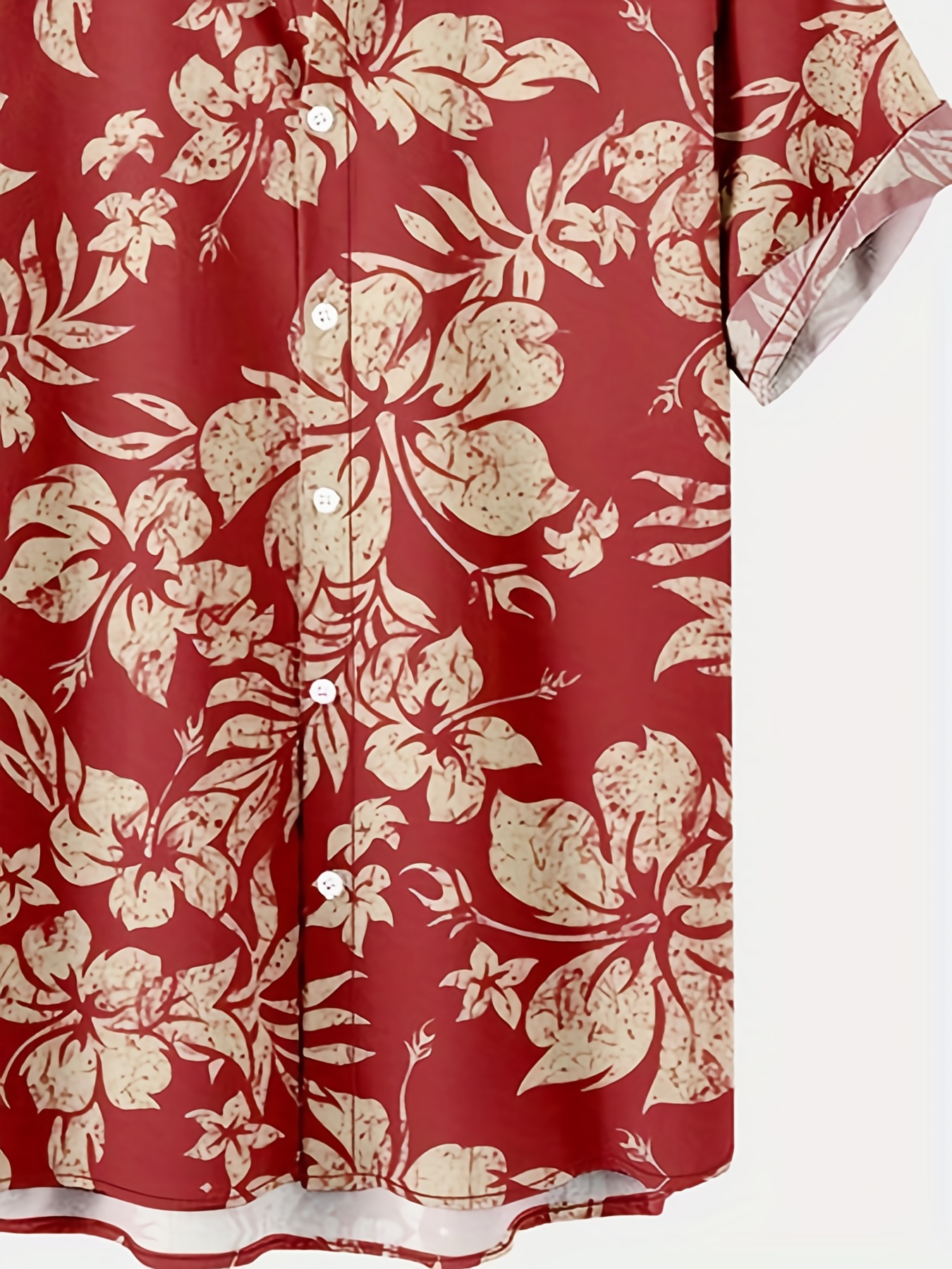 floral print mens casual short sleeve hawaiian shirt mens shirt for summer vacation resort details 2