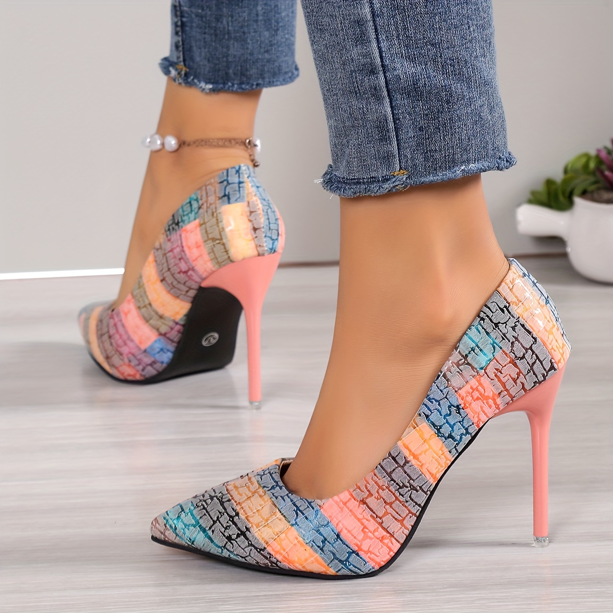 womens trendy stiletto heels elegant point toe dress pumps womens fashion slip on heels details 2