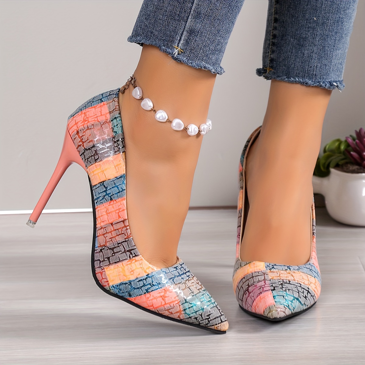 womens trendy stiletto heels elegant point toe dress pumps womens fashion slip on heels details 3