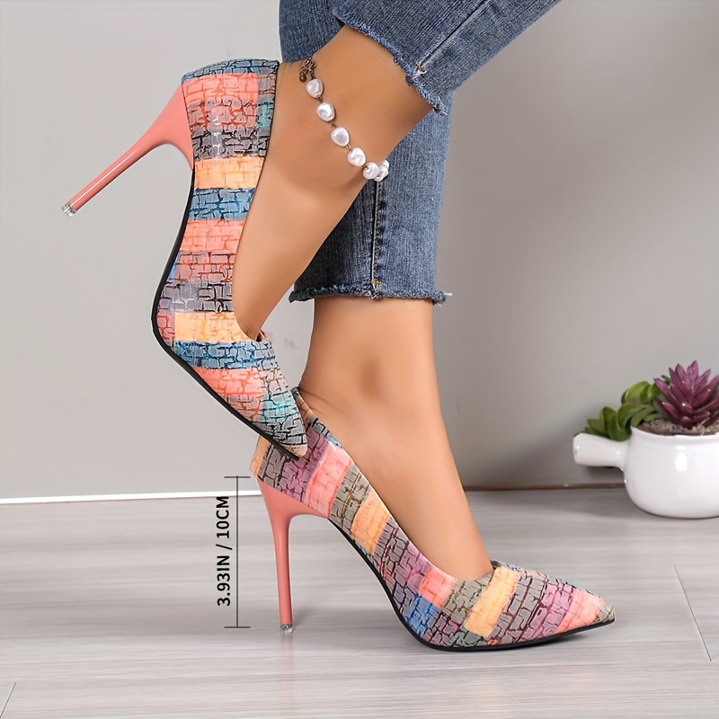 womens trendy stiletto heels elegant point toe dress pumps womens fashion slip on heels details 4
