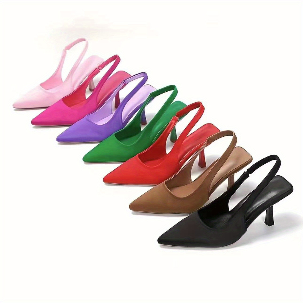 womens solid color shoes slip on stiletto point toe lightweight comfy shoes versatile slingback trendy slides shoes details 0
