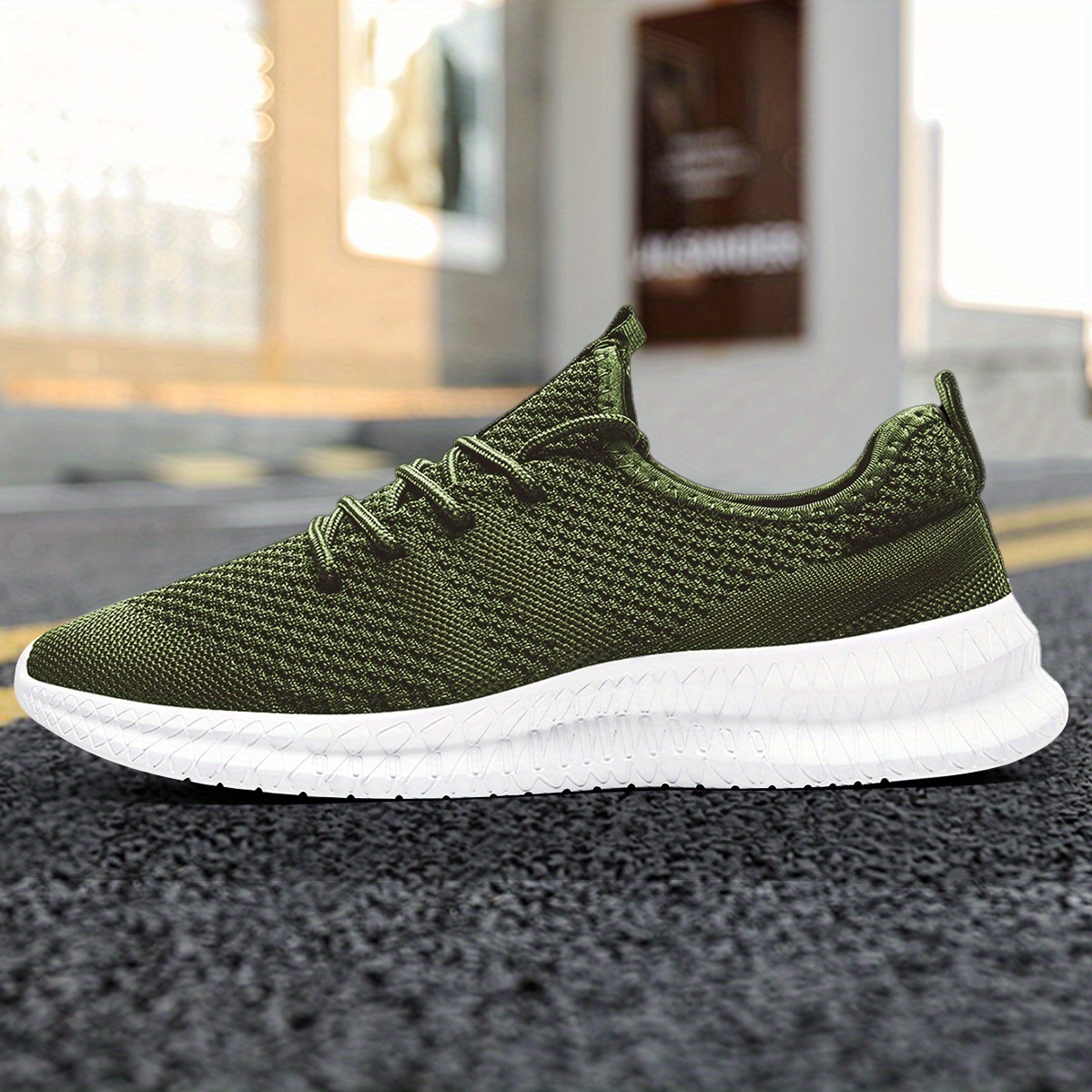 mens trendy breathable lace up knit sneakers with assorted colors casual outdoor running walking shoes details 25