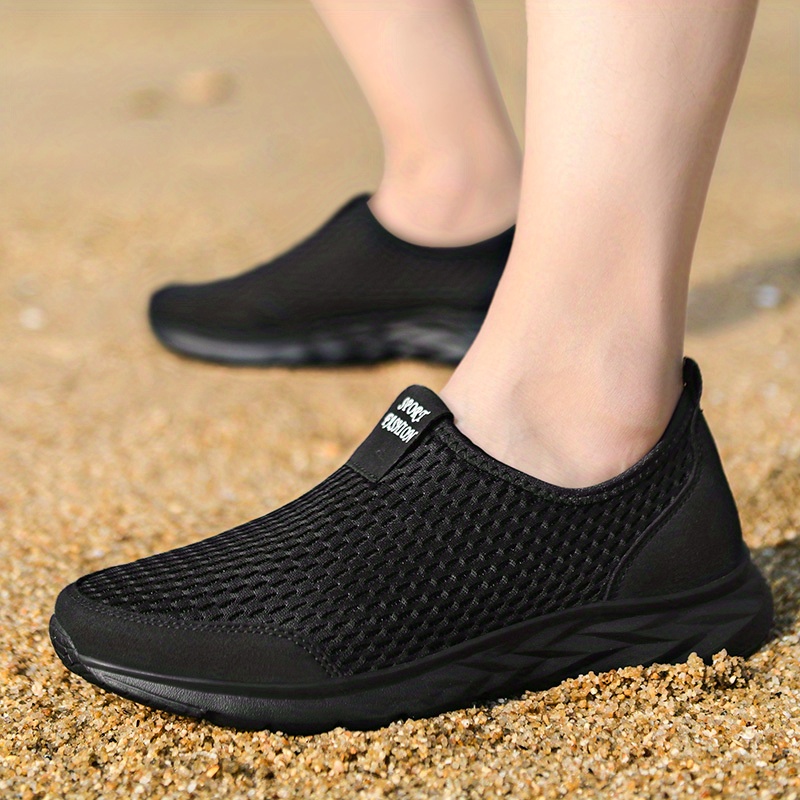 mens mesh breathable lightweight slip on casual shoes for traveling jogging details 5
