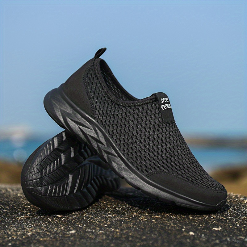 mens mesh breathable lightweight slip on casual shoes for traveling jogging details 9