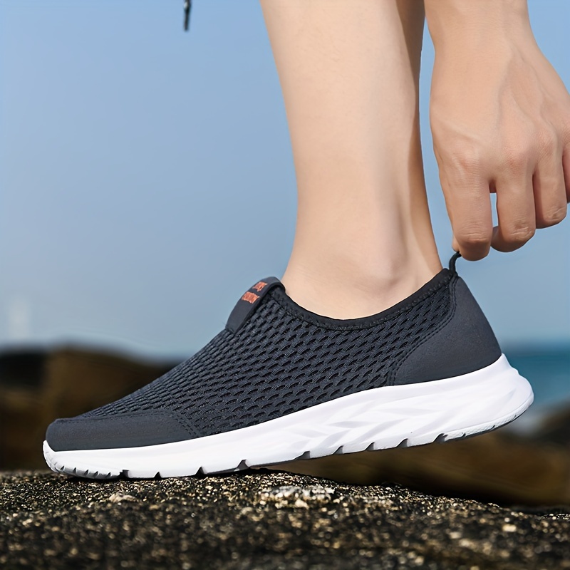 mens mesh breathable lightweight slip on casual shoes for traveling jogging details 15