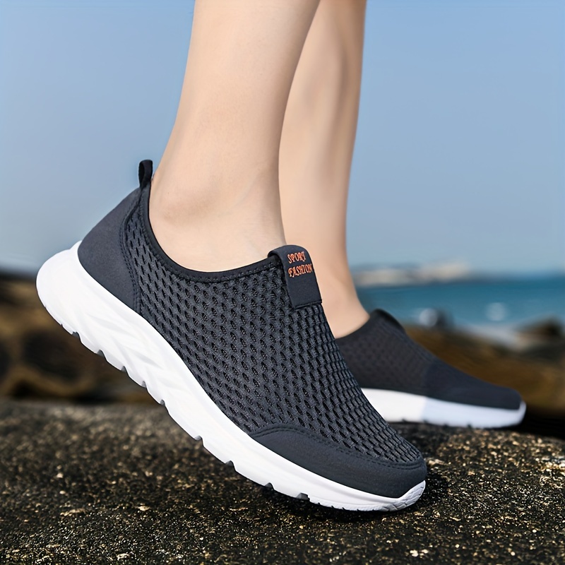 mens mesh breathable lightweight slip on casual shoes for traveling jogging details 16