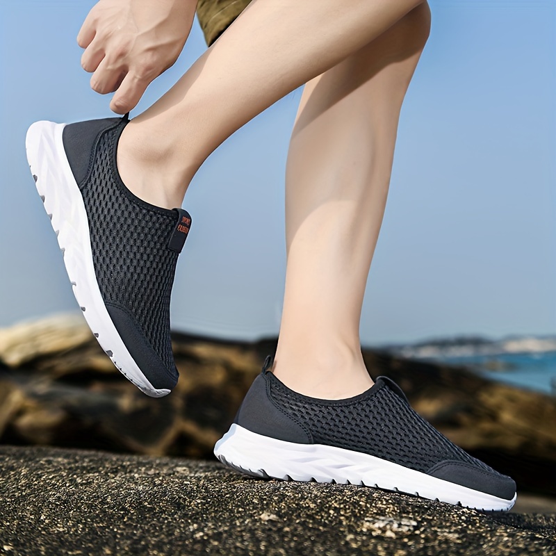 mens mesh breathable lightweight slip on casual shoes for traveling jogging details 17