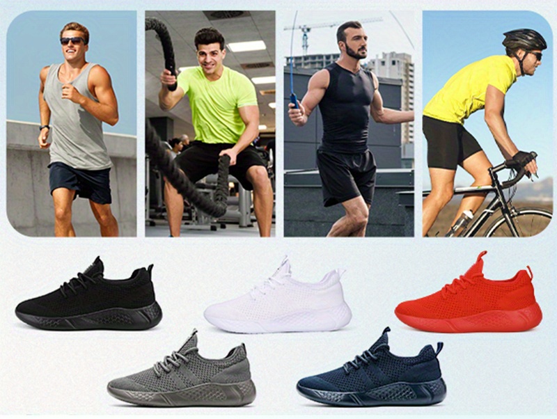 mens lightweight breathable shoes for jogging running walking details 0