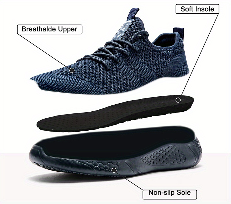 mens lightweight breathable shoes for jogging running walking details 3
