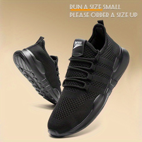 mens knitted breathable lightweight running shoes outdoor athletic walking sneakers spring and summer one size bigger for chubby feet details 2