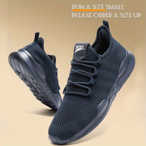 mens knitted breathable lightweight running shoes outdoor athletic walking sneakers spring and summer one size bigger for chubby feet details 3