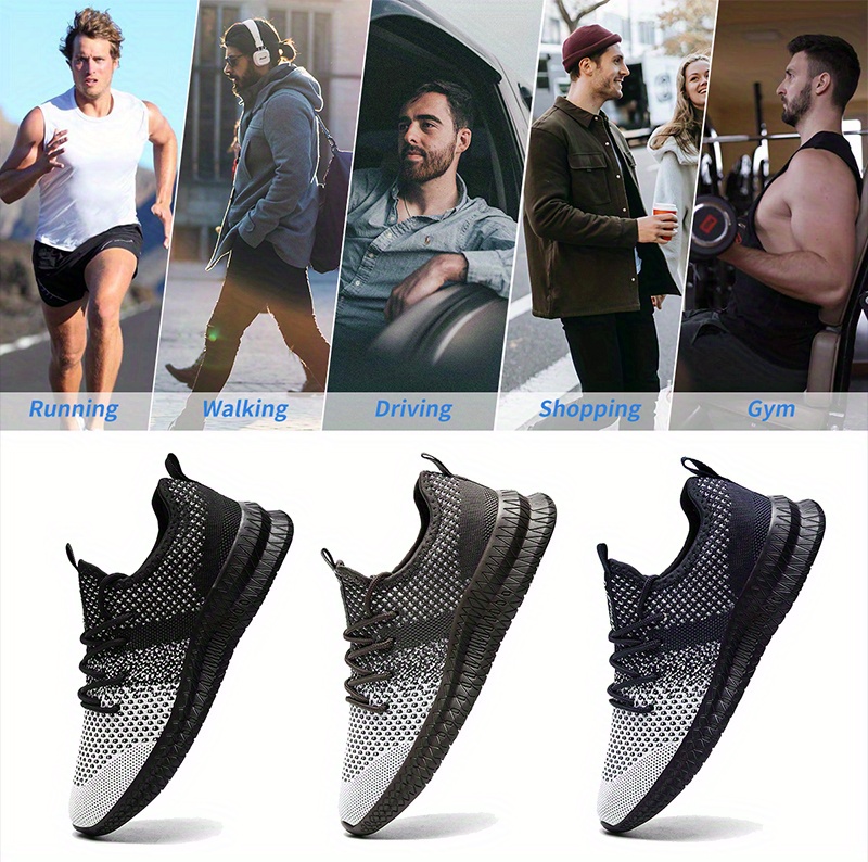 mens casual breathable lightweight mesh comfort athletic sneakers details 0
