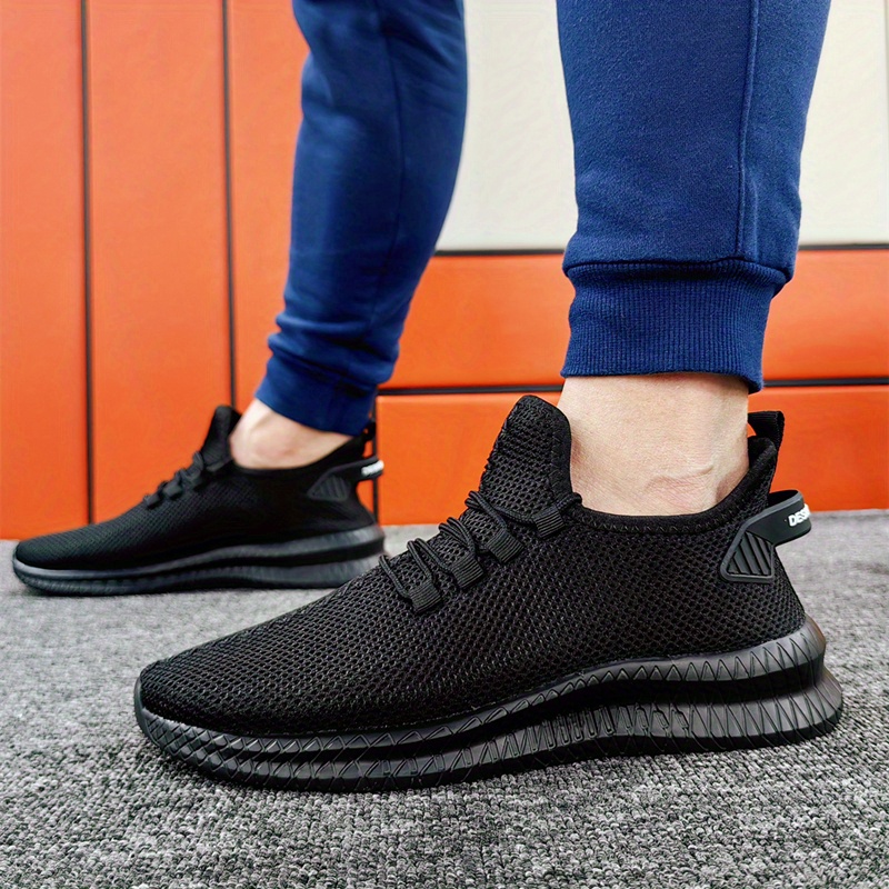 mens knit breathable lace up running shoes lightweight comfy non slip sneaker spring and summer details 6