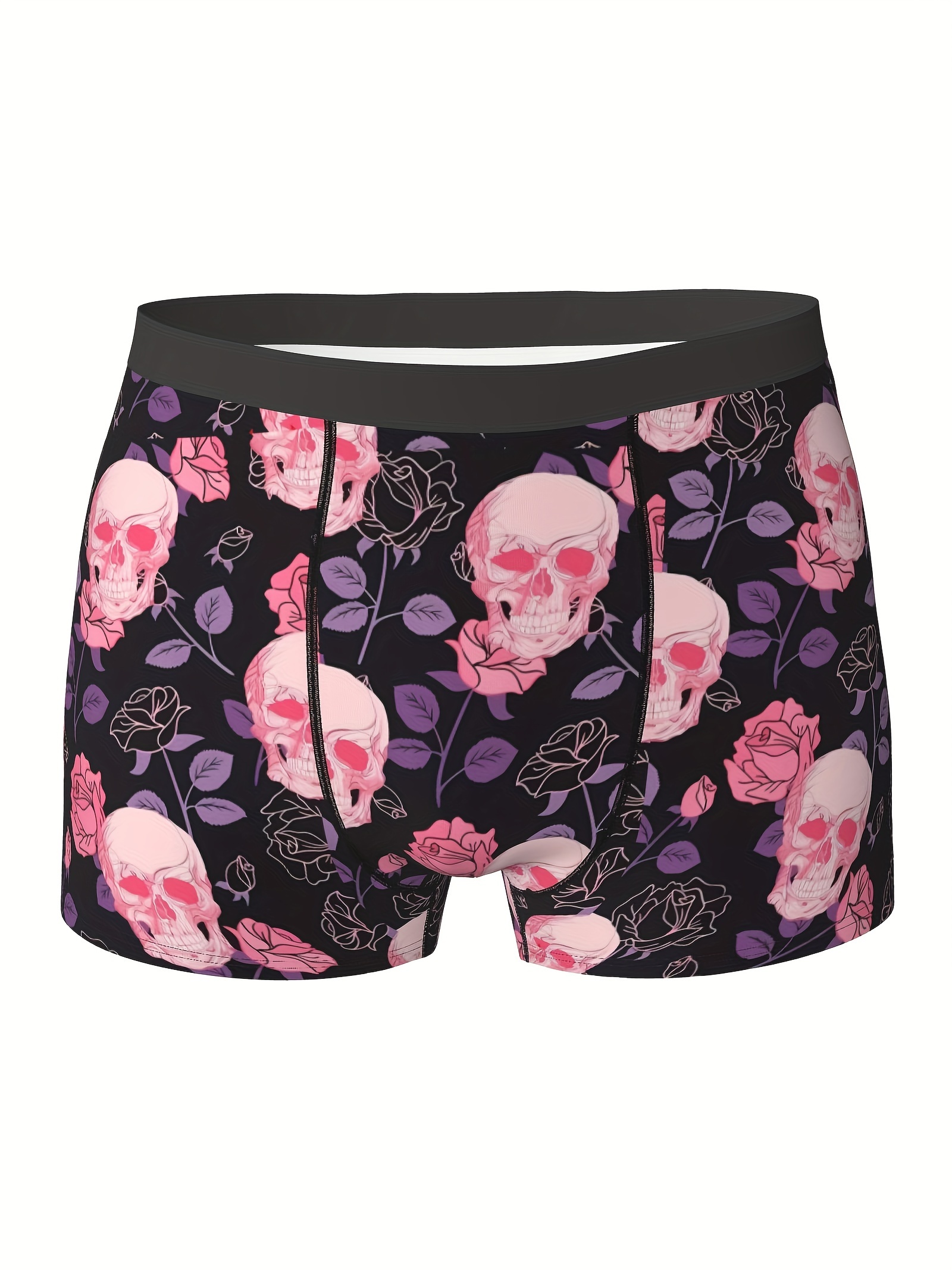 mens halloween skull horror pattern fashion novelty boxer briefs shorts sexy breathable comfy stretchy boxer trunks mens underwear details 0