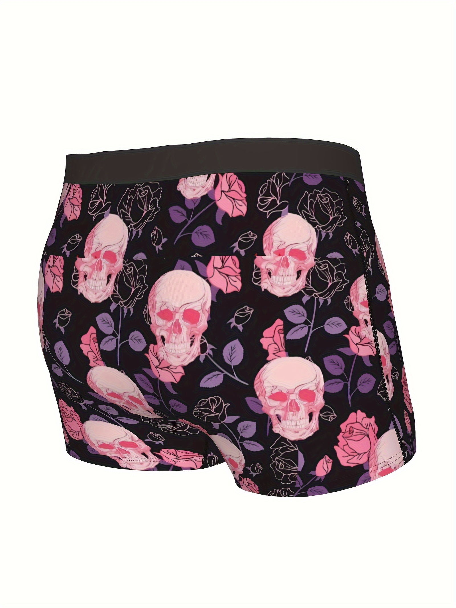 mens halloween skull horror pattern fashion novelty boxer briefs shorts sexy breathable comfy stretchy boxer trunks mens underwear details 2