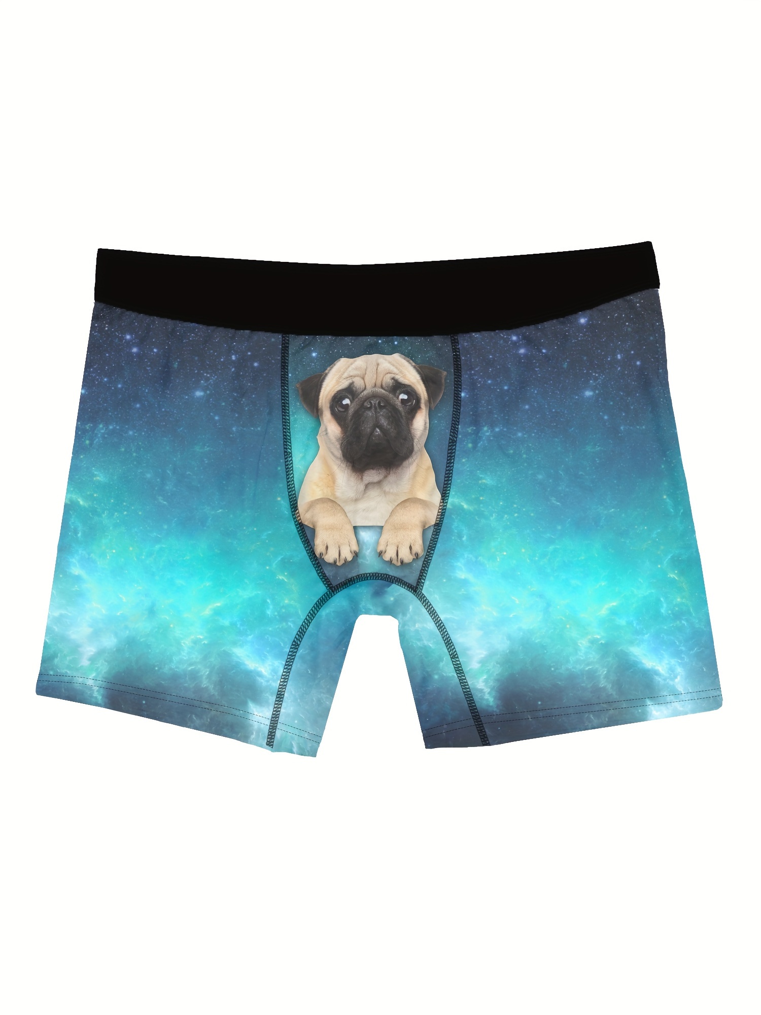 mens puppy starry sky pattern high stretch comfortable boxer briefs underwear details 1