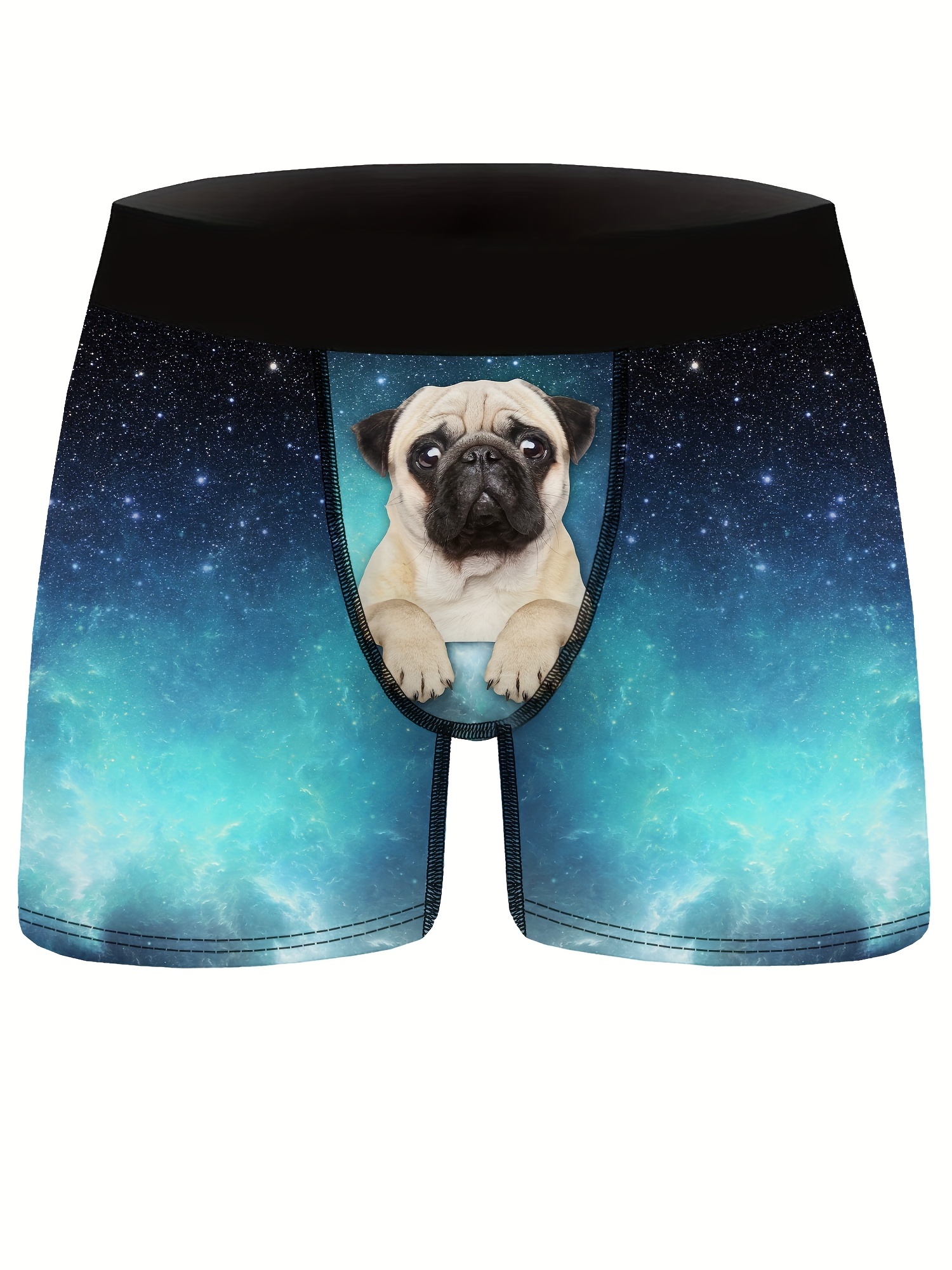 mens puppy starry sky pattern high stretch comfortable boxer briefs underwear details 3