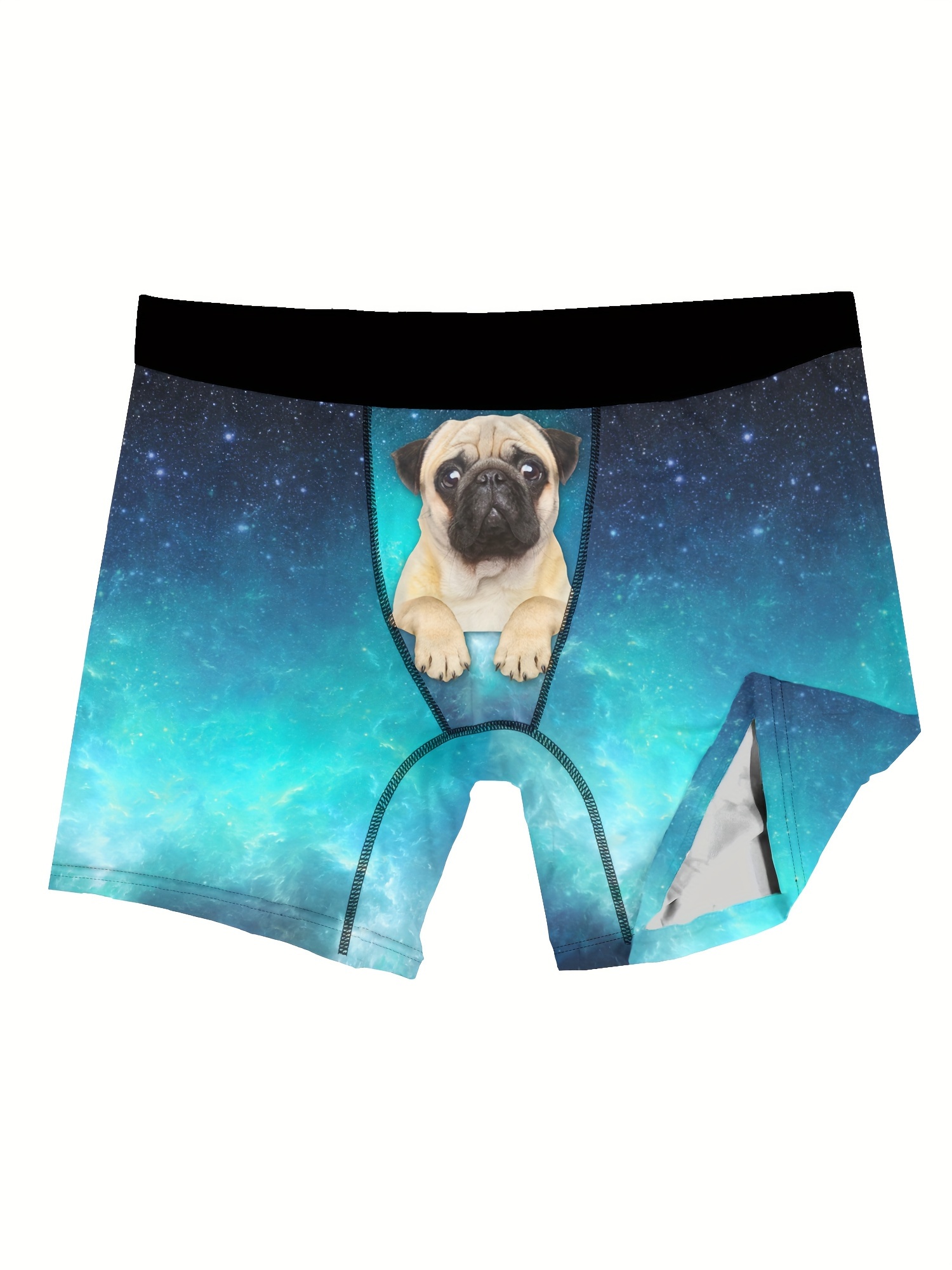 mens puppy starry sky pattern high stretch comfortable boxer briefs underwear details 5