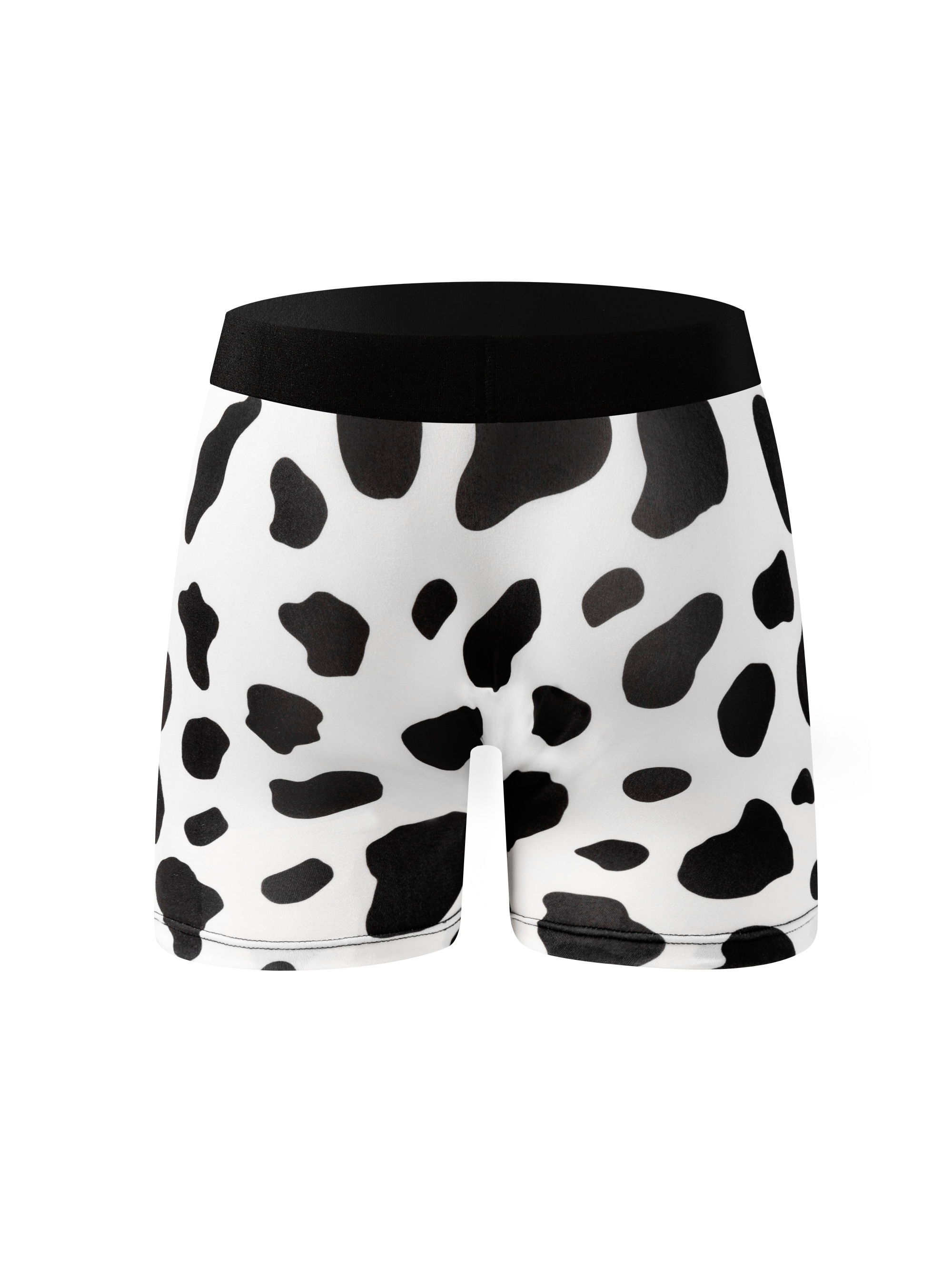 1pc mens cow print long boxers briefs shorts breathable comfy stretchy quick drying sports boxers trunks mens novelty graphic underwear details 0