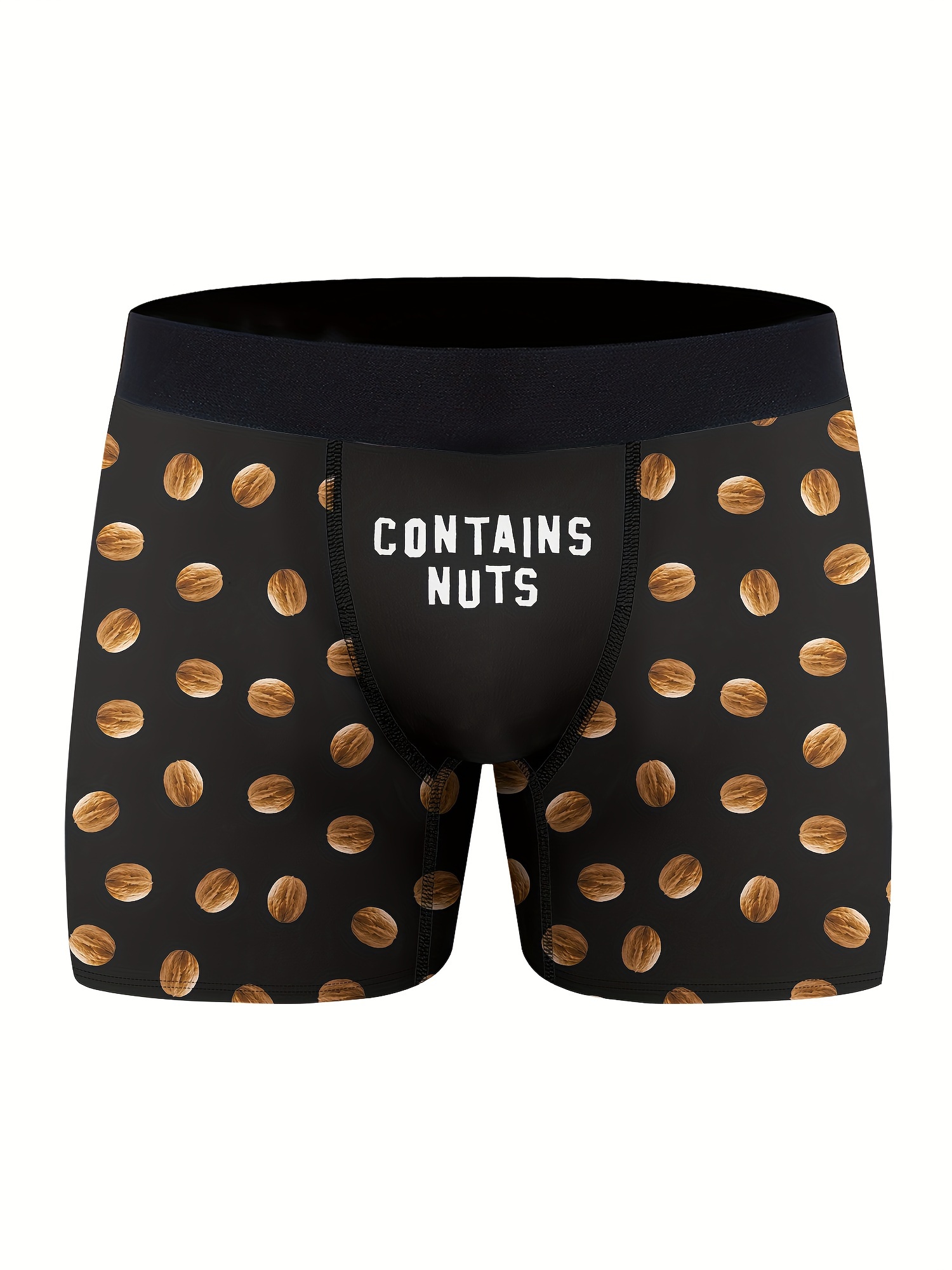 contains nuts print mens fashion novelty boxer briefs shorts breathable comfy high stretch boxer trunks mens underwear details 0